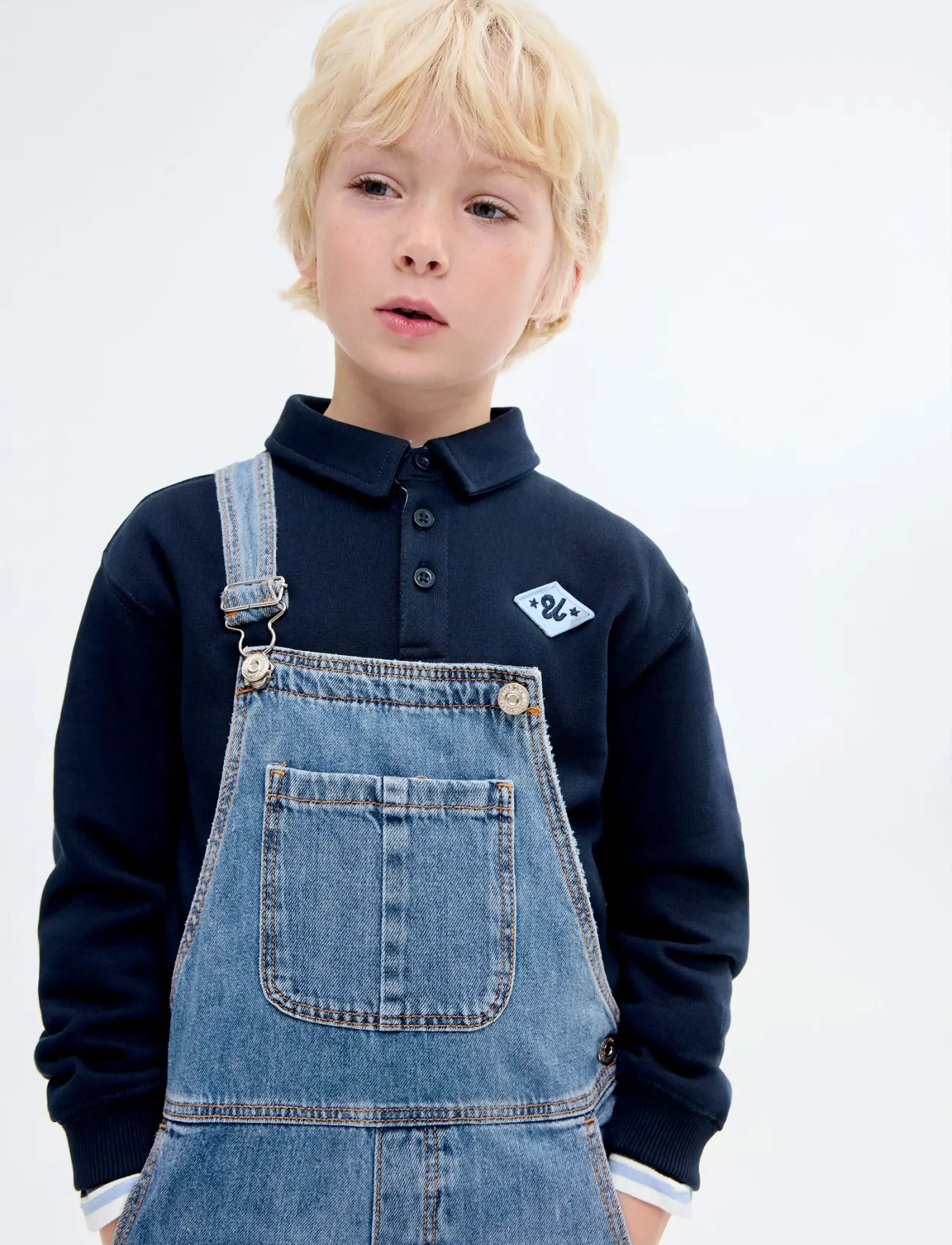 Mango 100% cotton polo-style sweatshirt - Mango - NAVY / navy