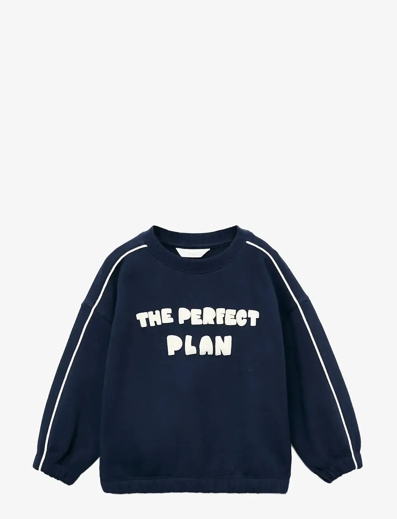 Mango - Printed embossed sweatshirt - sweatshirts - navy - 0