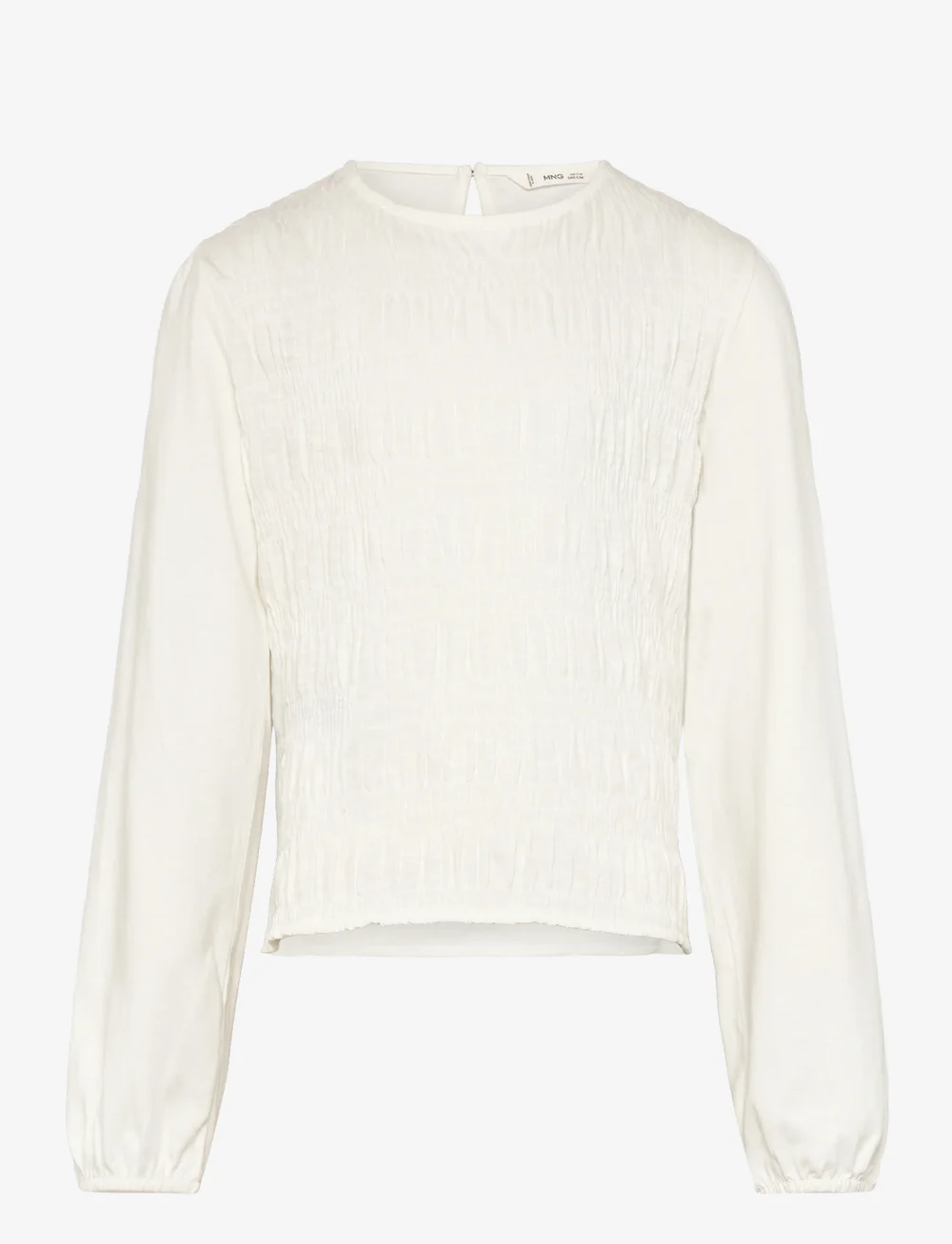Mango - Long-sleeved t-shirt with ruffles - bluser & tunikaer - natural white - 0
