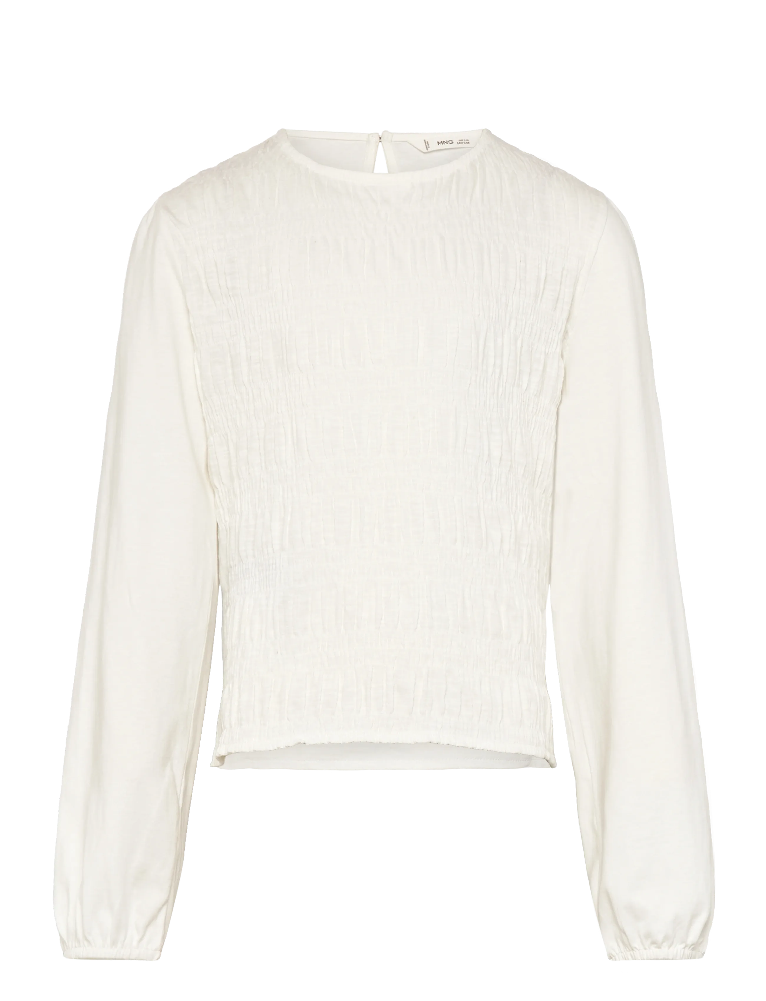 Mango Long-sleeved t-shirt with ruffles - Blusar & tunikor - NATURAL WHITE / cream