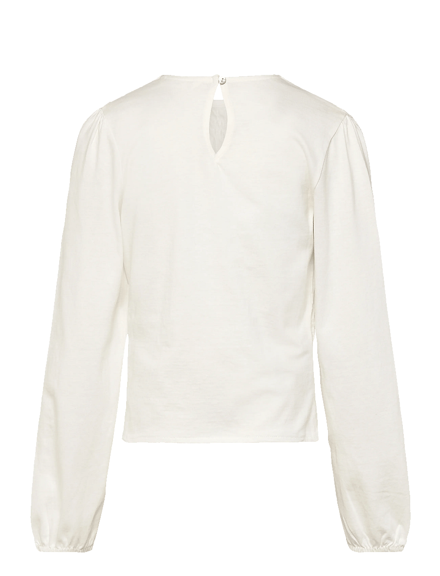 Mango - Long-sleeved t-shirt with ruffles - blusar & tunikor - natural white - 2