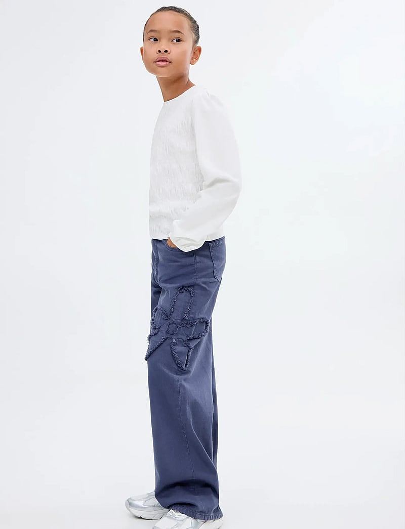 Mango - Long-sleeved t-shirt with ruffles - blouses & tunics - natural white - 0