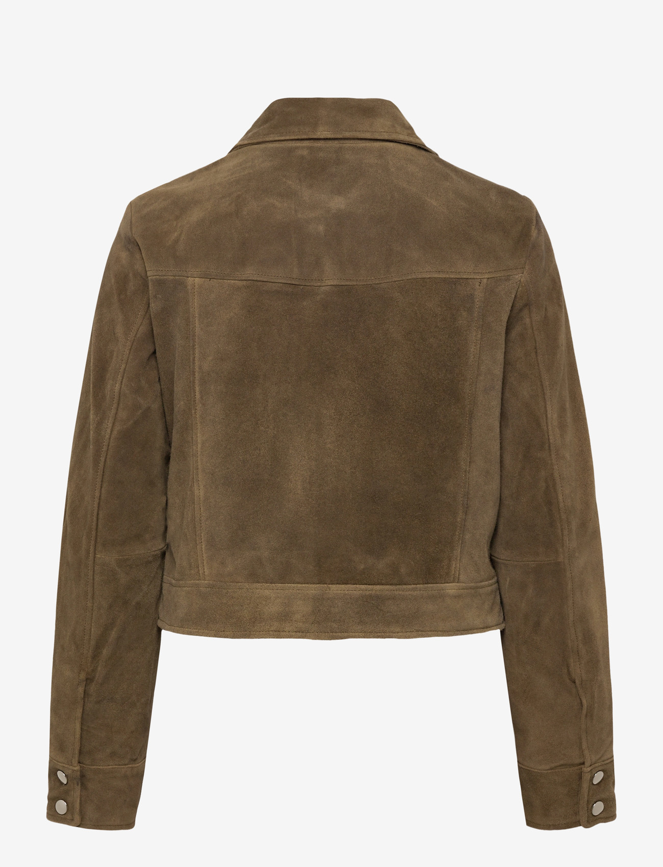 Mango - Suede leather jacket with buttons - herbstjacken - beige - khaki - 2