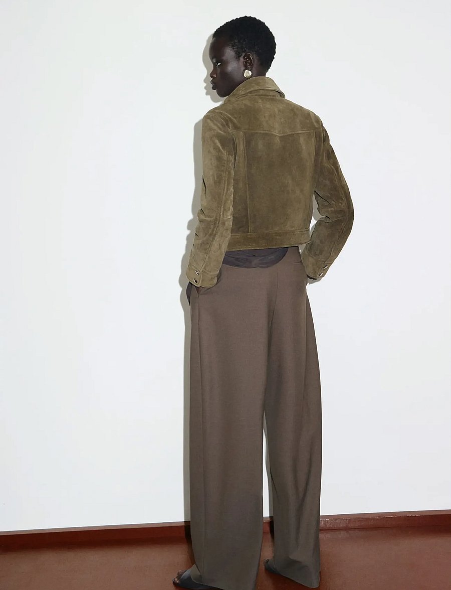 Mango - Suede leather jacket with buttons - frühlingsjacken - beige - khaki - 3