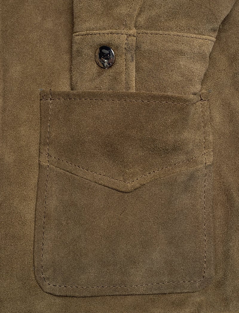 Mango - Suede leather jacket with buttons - frühlingsjacken - beige - khaki - 5