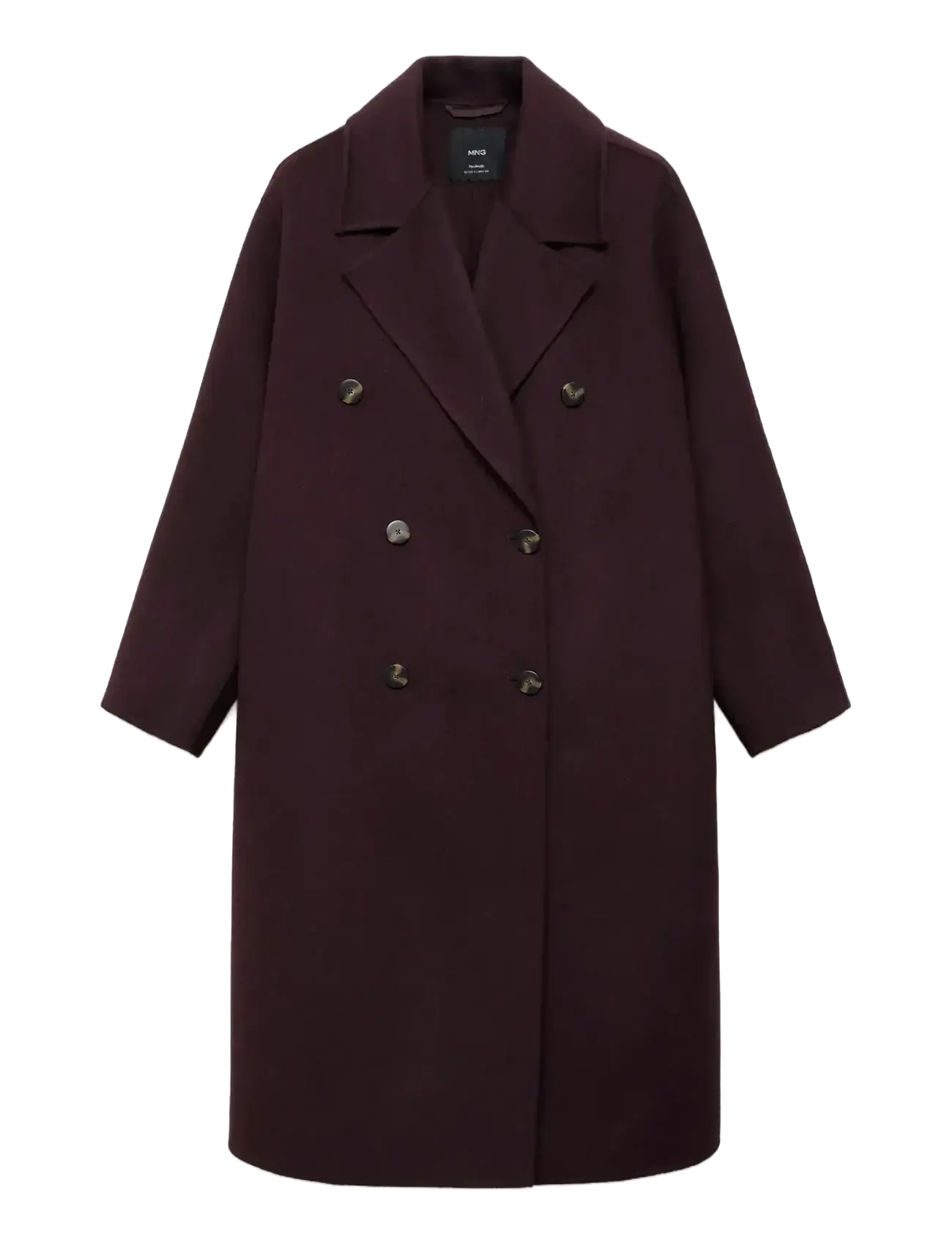 Mango Handmade oversized wool coat - Jakker & Frakker - DARK RED / burgundy