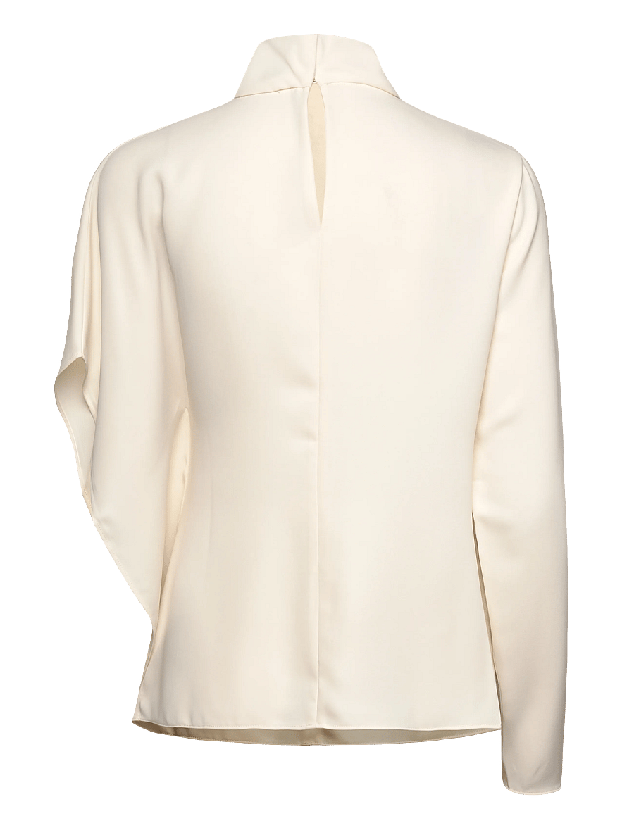 Mango - High-neck blouse with asymmetrical sleeves - langærmede bluser - natural white - 2