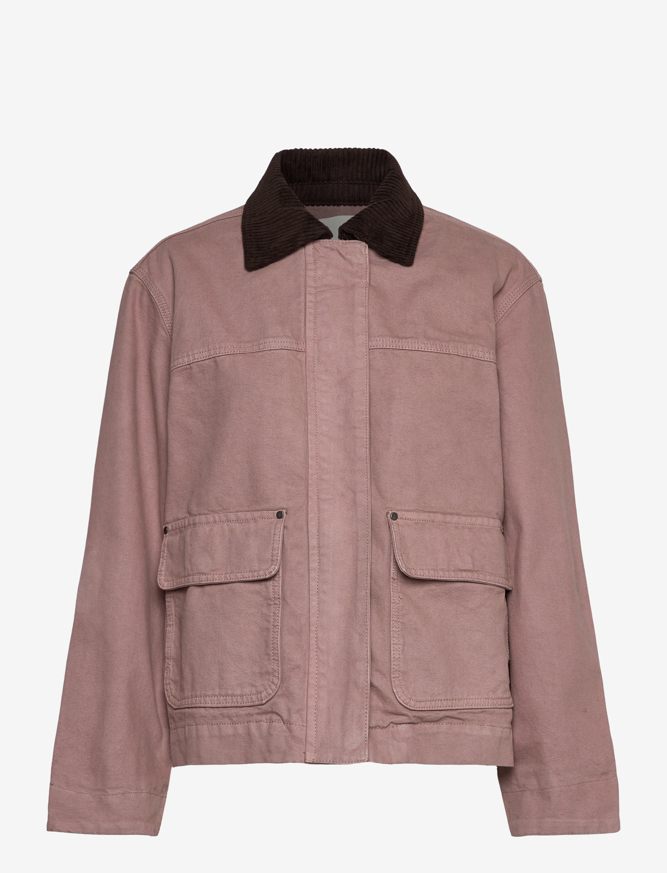 Mango - Corduroy collar denim jacket - forårsjakker - lt-pastel pink - 0