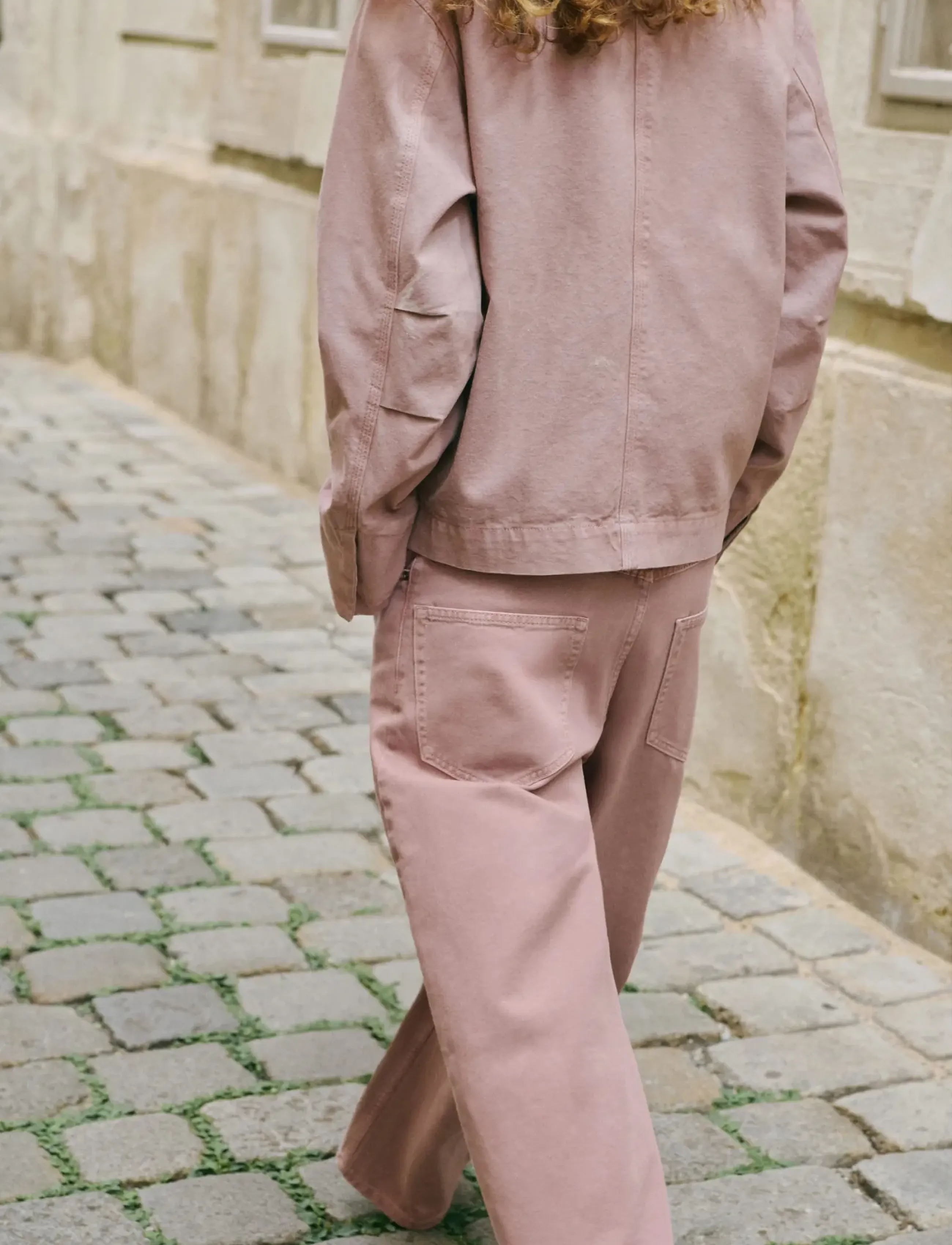 Mango - Corduroy collar denim jacket - lt-pastel pink - 3