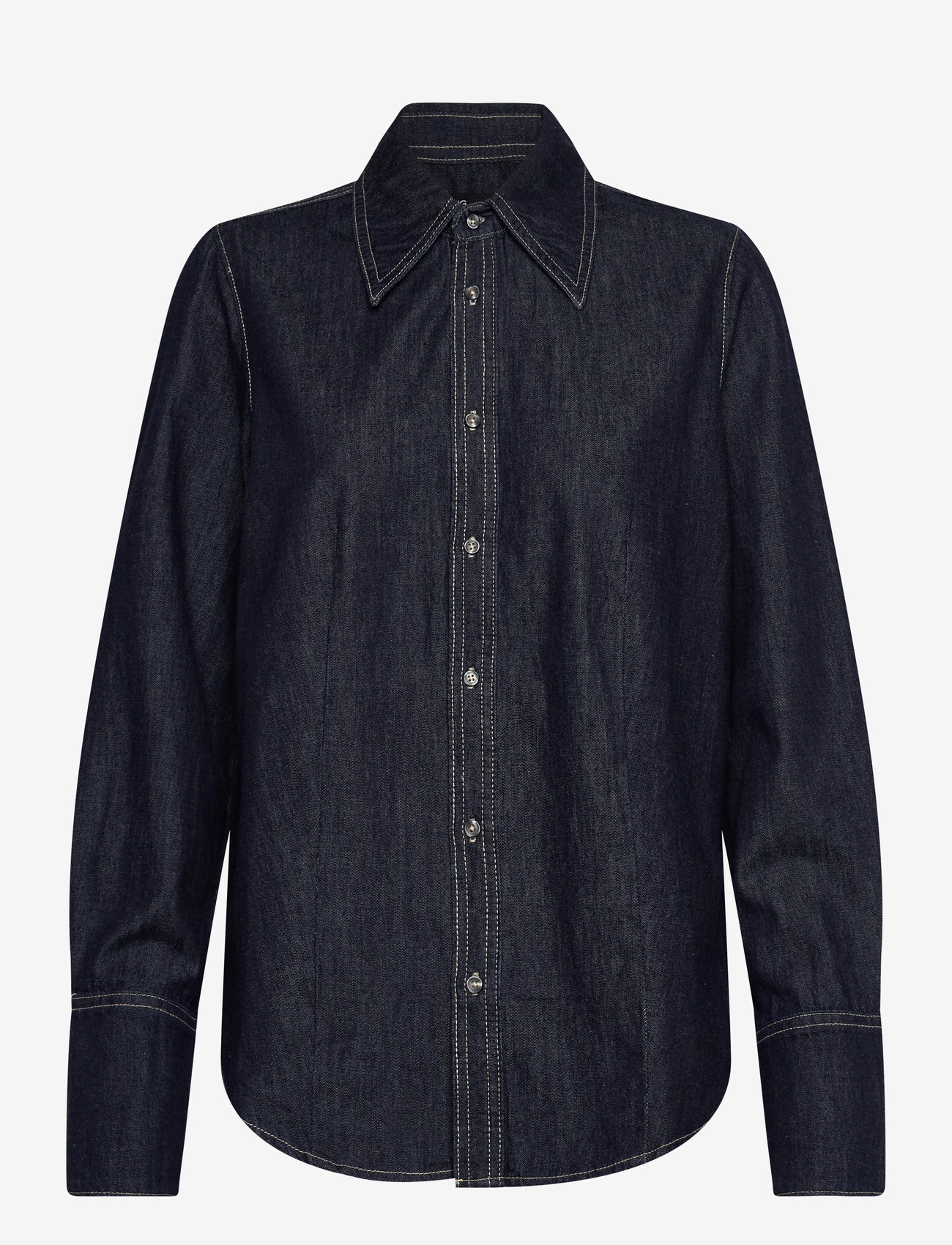 Mango - Denim shirt with seams - jeansskjortor - open blue - 0