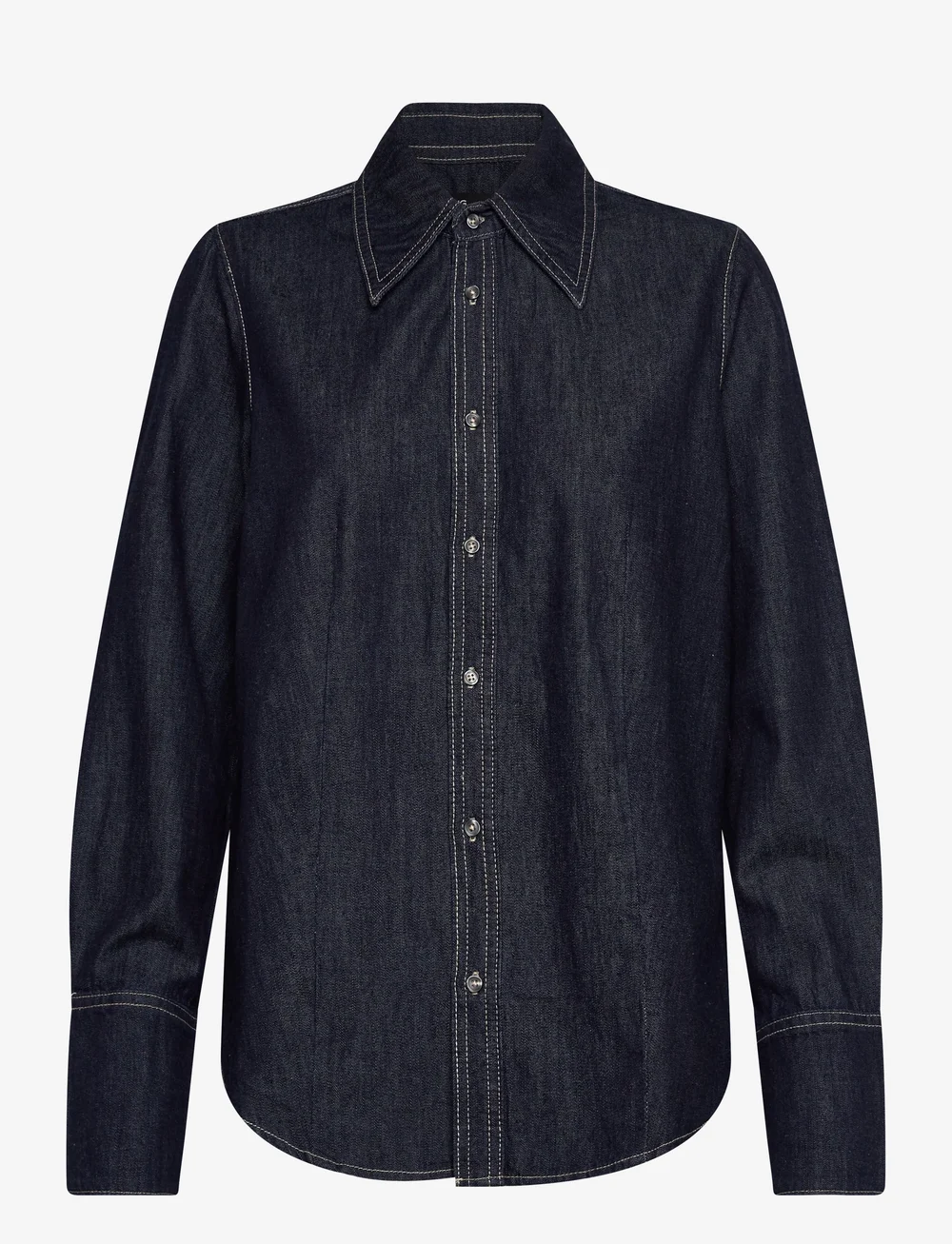 Mango - Denim shirt with seams - denimskjorter - open blue - 0