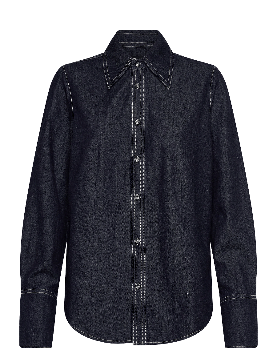 Mango - Denim shirt with seams - denimskjorter - open blue - 1