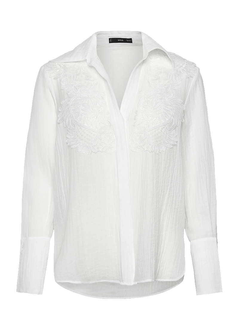 Mango - Lyocell shirt with patches - langermede skjorter - natural white - 1