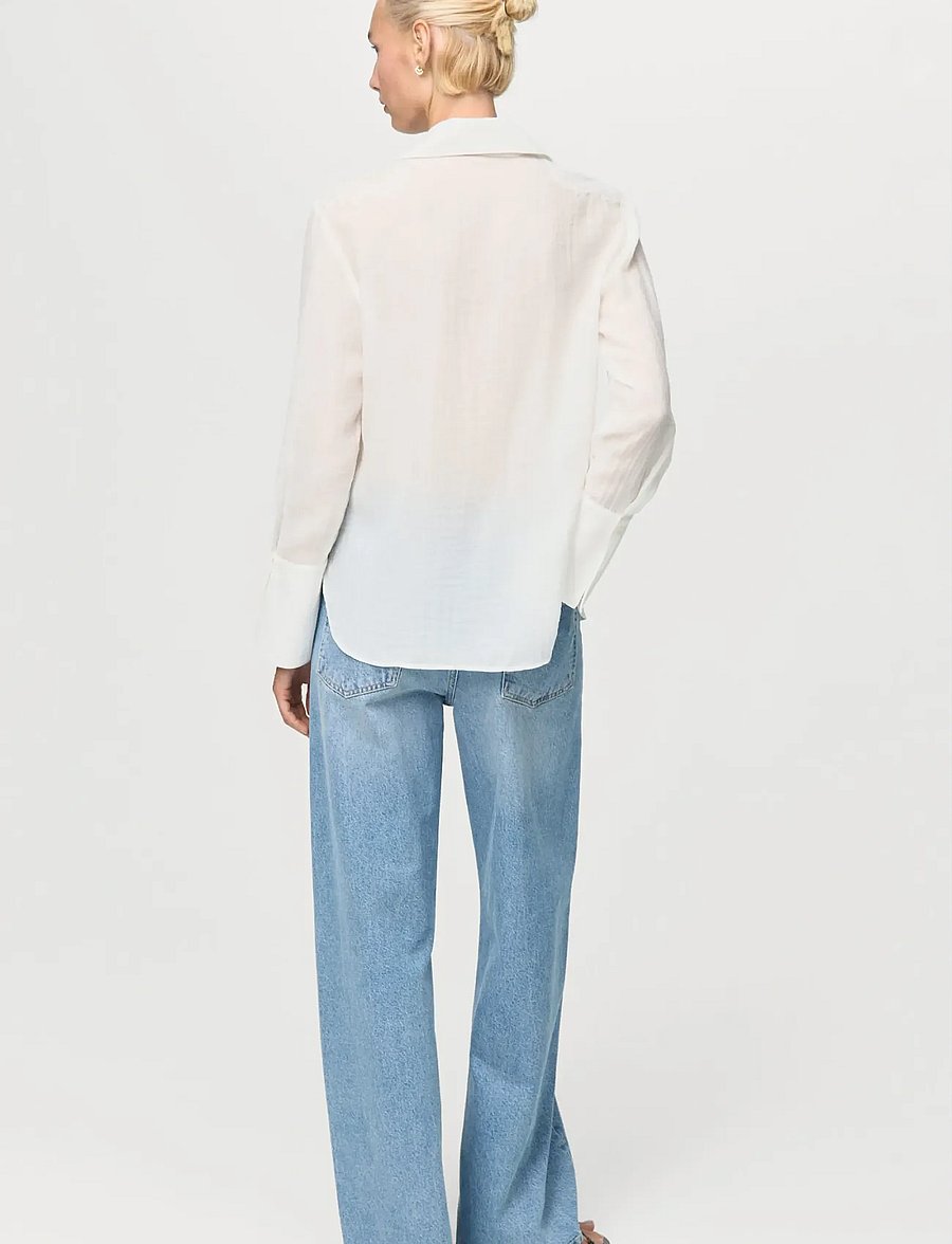 Mango - Lyocell shirt with patches - langærmede skjorter - natural white - 3