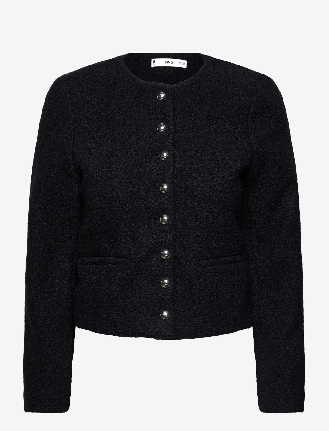 Mango - Bouclé jacket with jewel buttons - bouclé - navy - 0