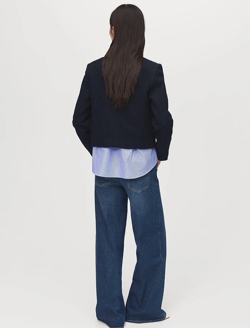 Mango - Bouclé jacket with jewel buttons - bouclé - navy - 3