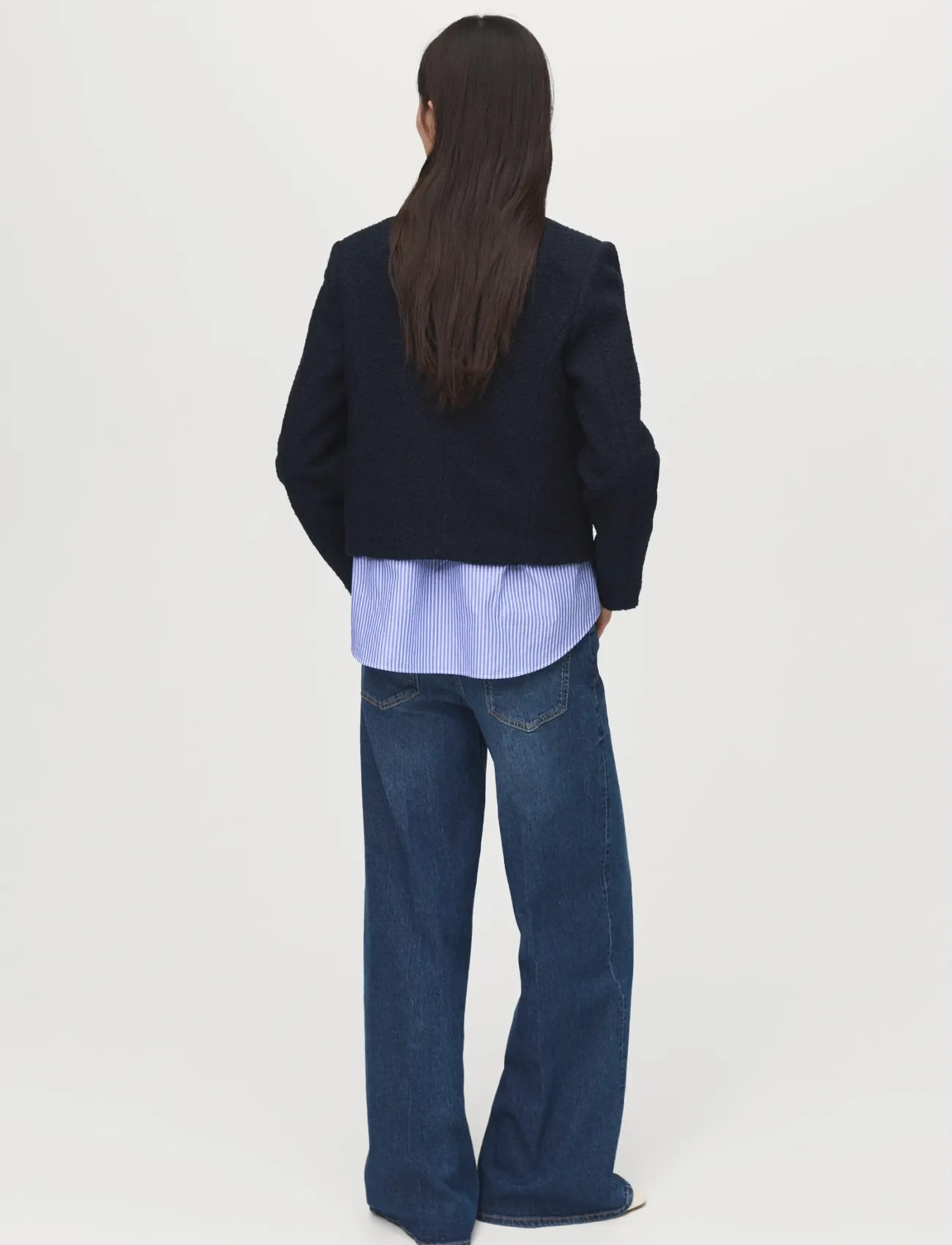 Mango - Bouclé jacket with jewel buttons - boucles - navy - 3
