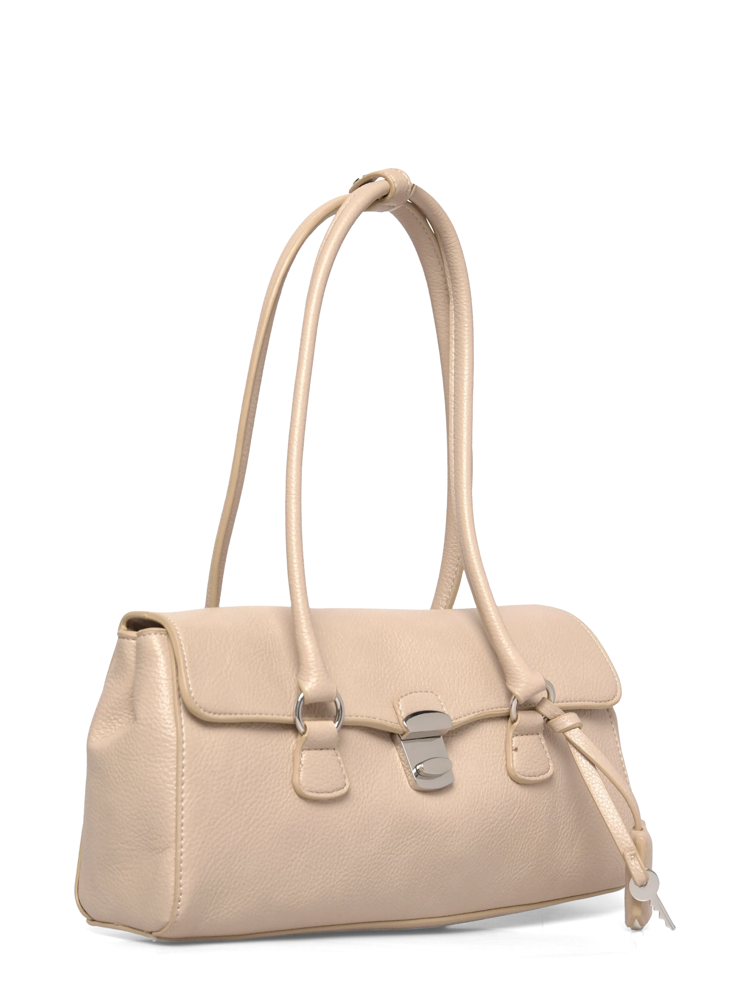 Mango - City shoulder bag with flap - festmode zu outlet-preisen - natural white - 2
