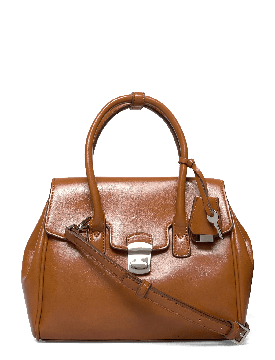 Mango - Small city handbag with flap - handväskor - dark brown - 1