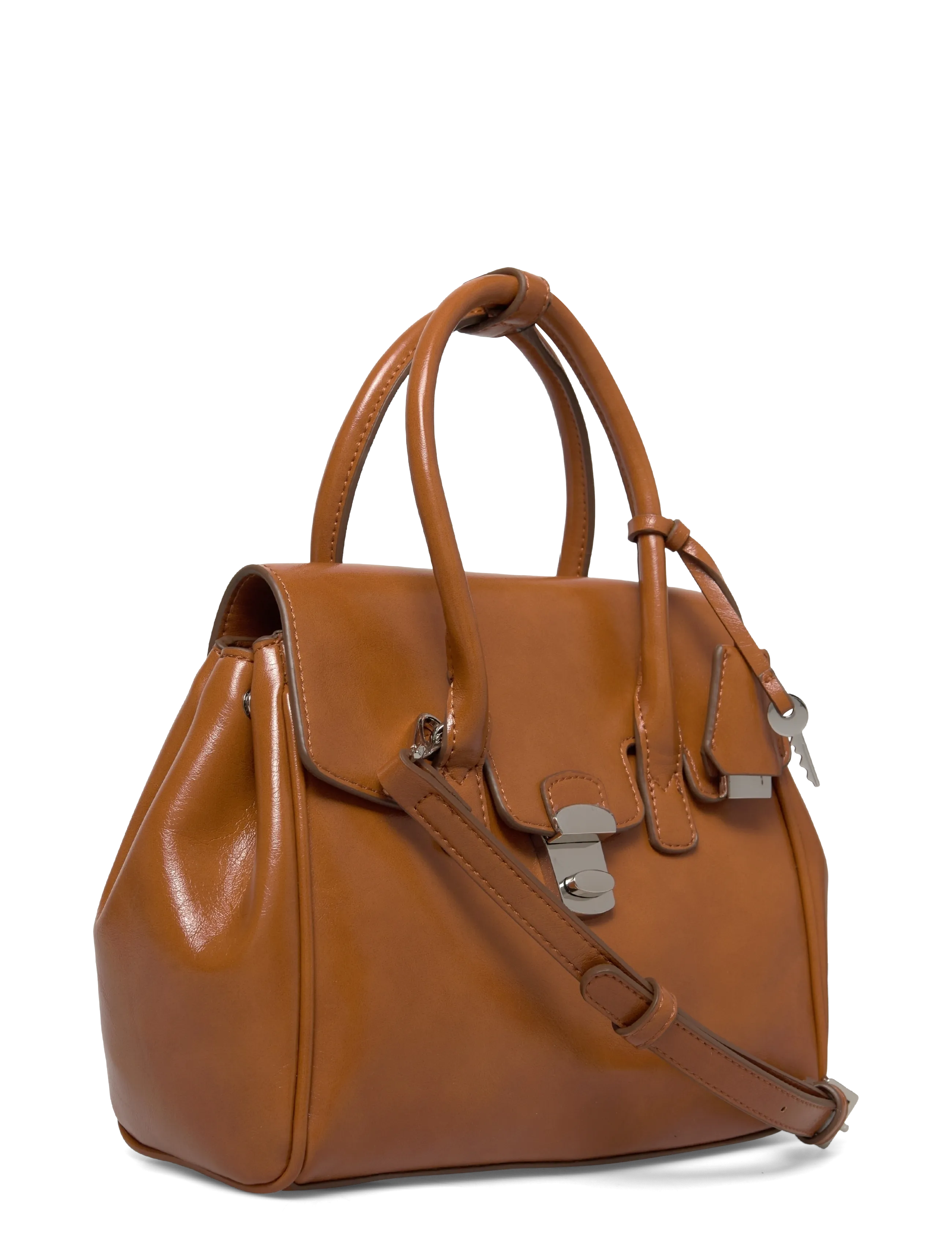 Mango - Small city handbag with flap - festtøj til outletpriser - dark brown - 3