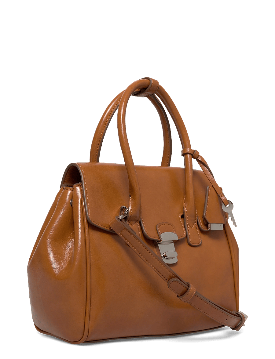 Mango - Small city handbag with flap - handväskor - dark brown - 3