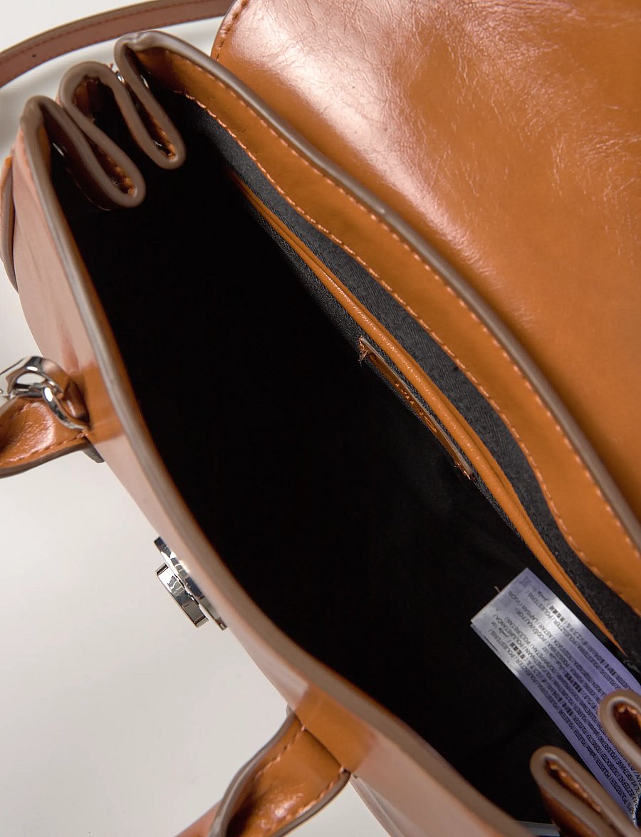 Mango - Small city handbag with flap - handväskor - dark brown - 5