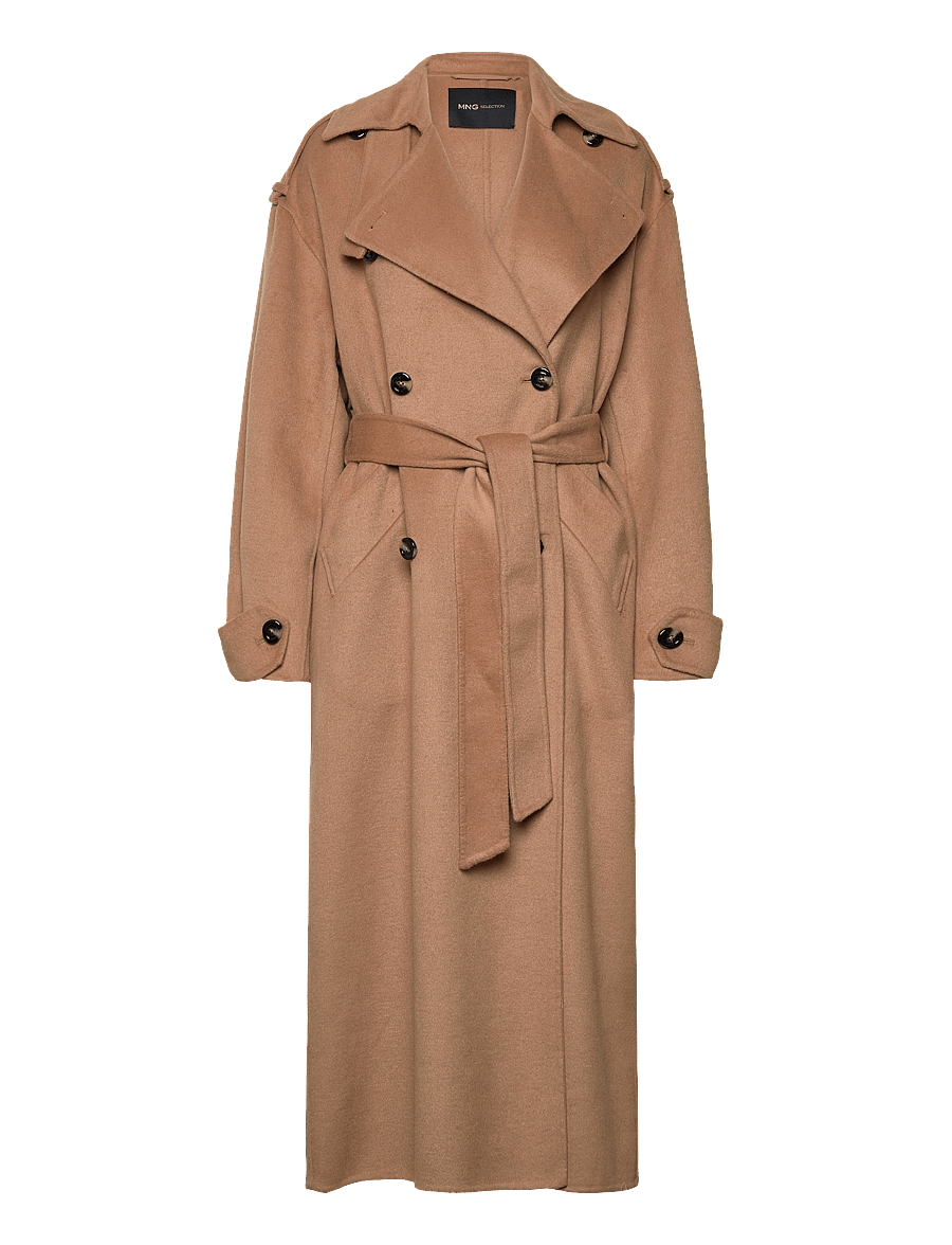 Mango - Double-breasted wool coat - vinterjakker - medium brown - 1