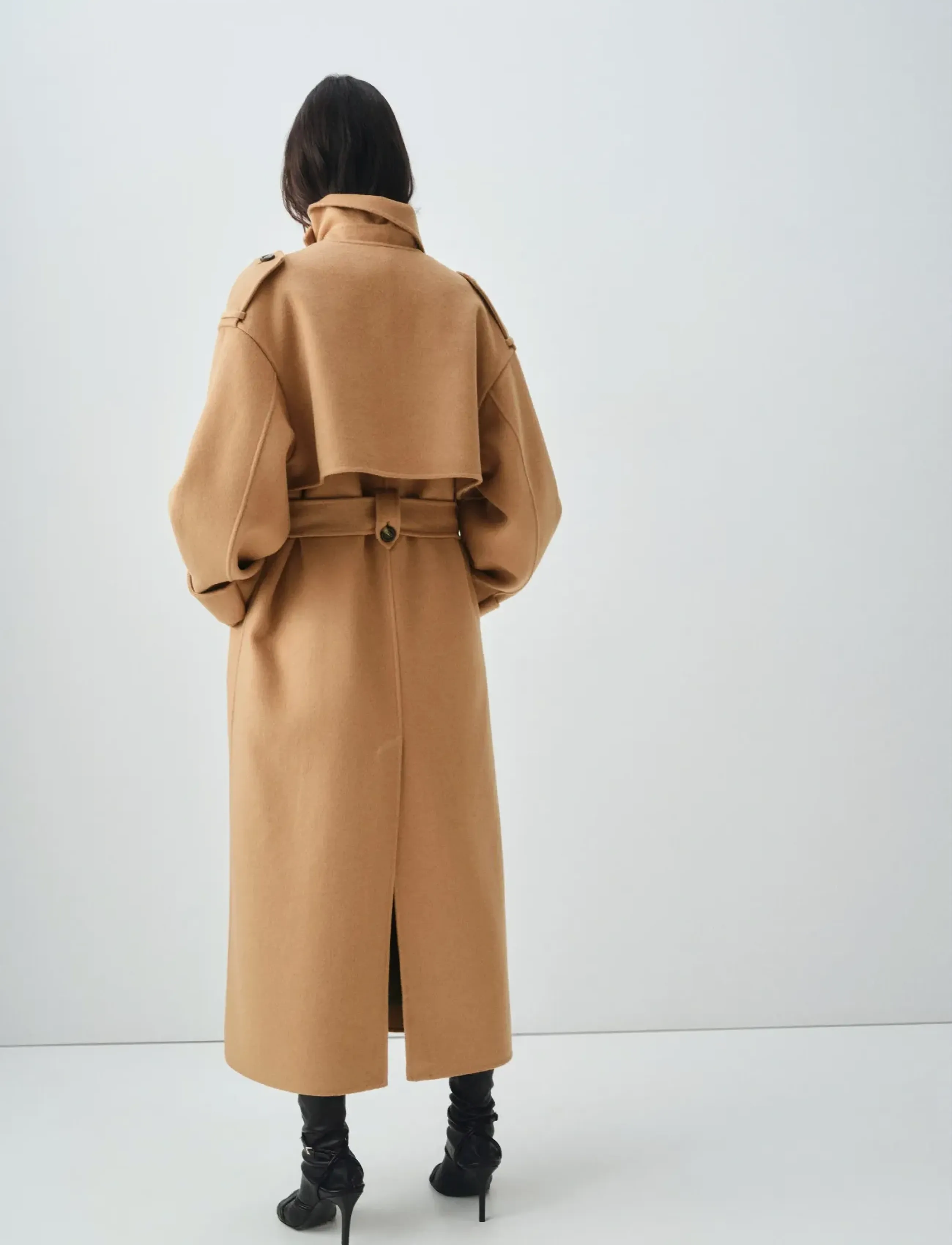 Mango - Double-breasted wool coat - vinterjakker - medium brown - 4