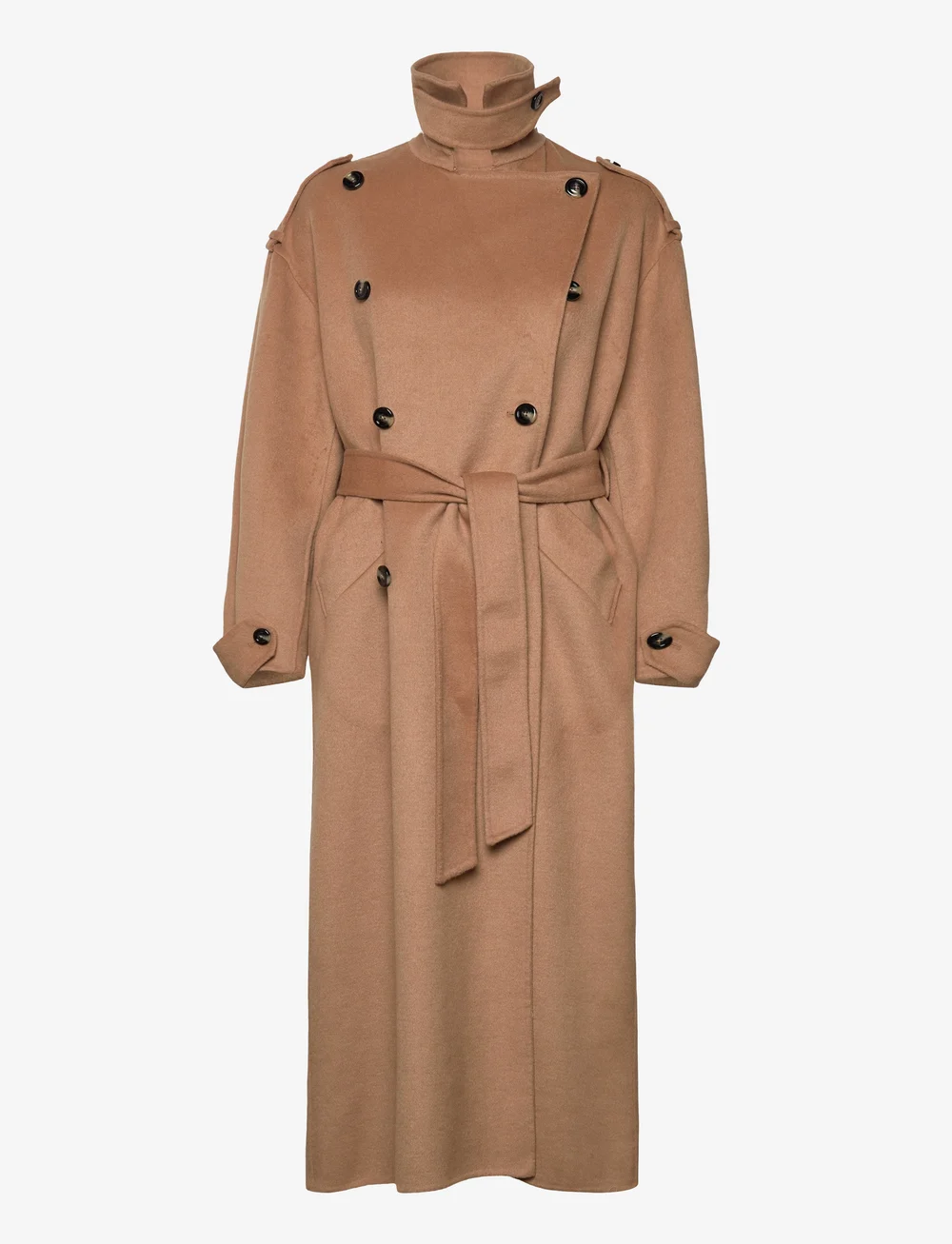 Mango - Double-breasted wool coat - trenchcoats - medium brown - 2