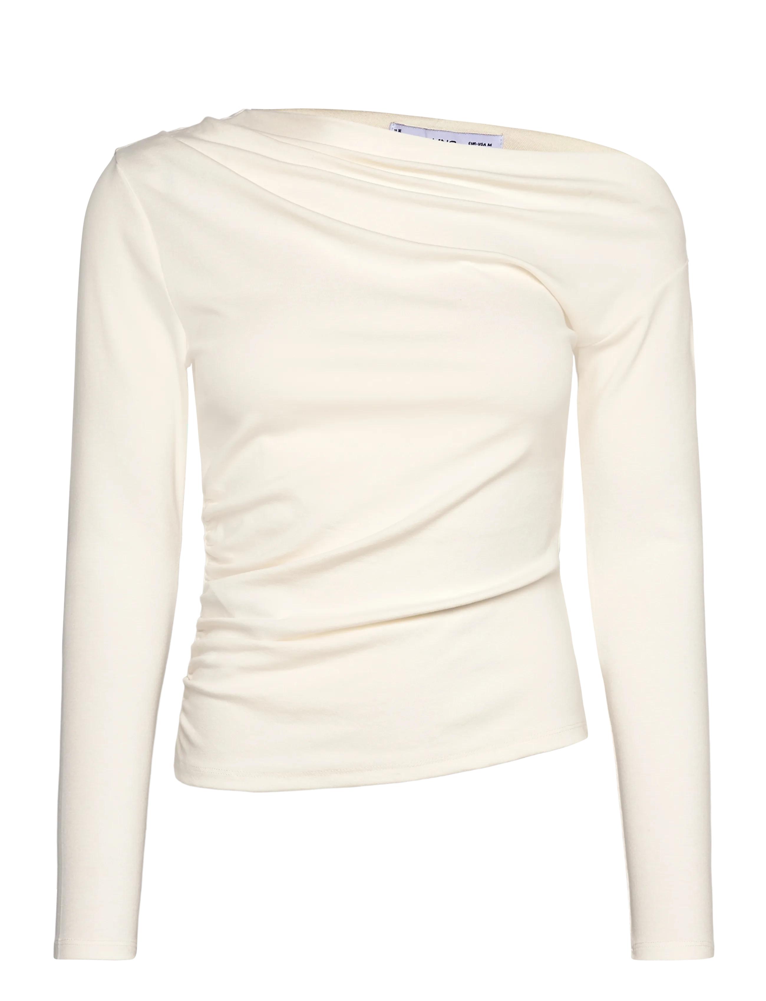 Mango Long-sleeved t-shirt with asymmetrical neckline - T-särgid ja alussärgid - NATURAL WHITE / white