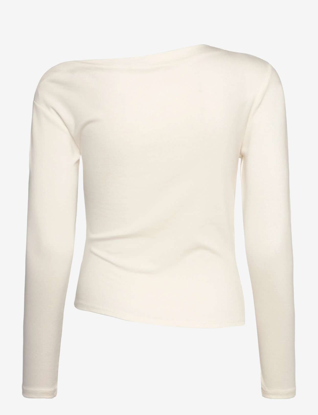 Mango - Long-sleeved t-shirt with asymmetrical neckline - natural white - 2