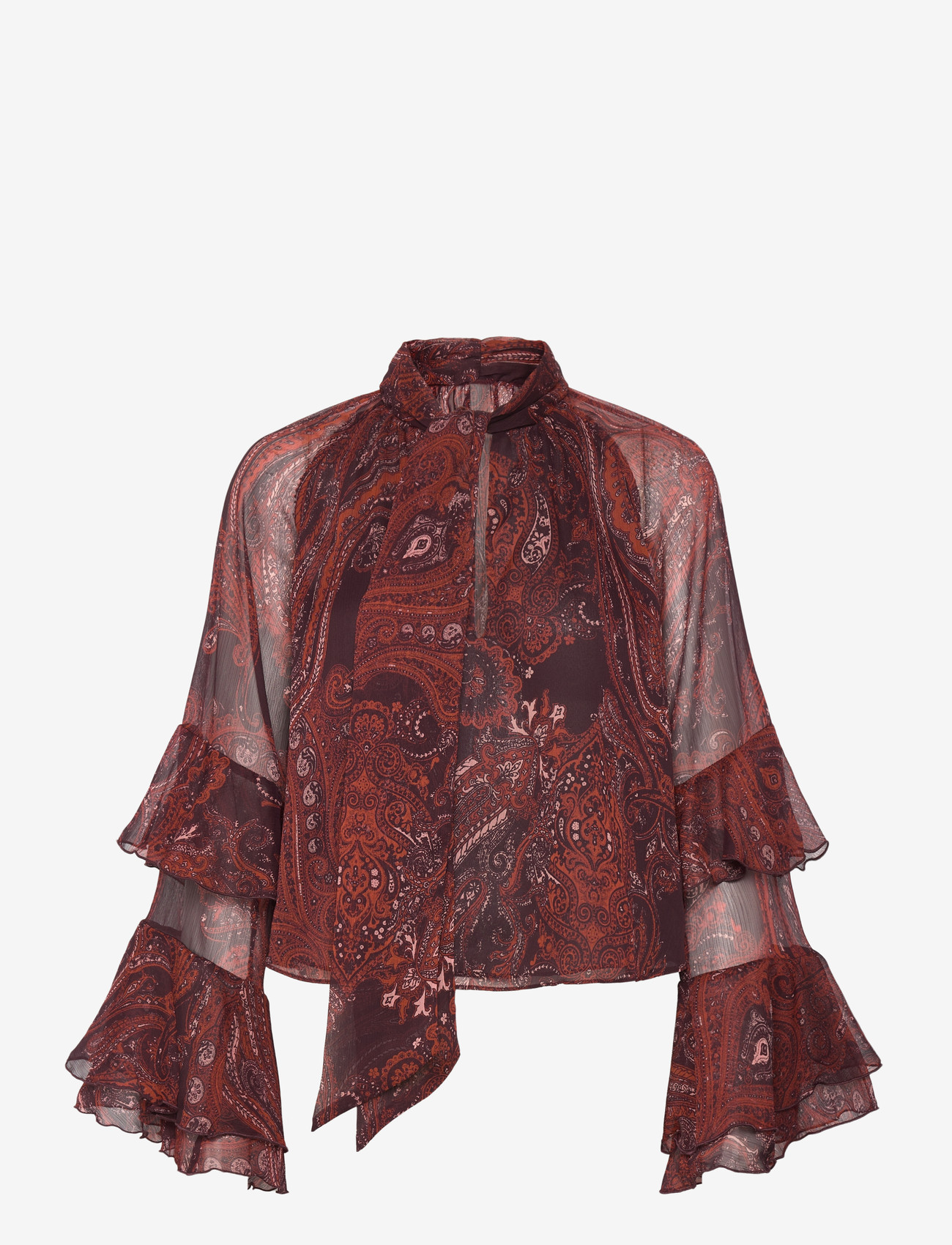 Mango - Paisley print blouse - långärmade blusar - rust - copper - 1