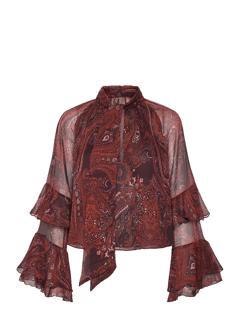 Mango - Paisley print blouse - långärmade blusar - rust - copper - 1