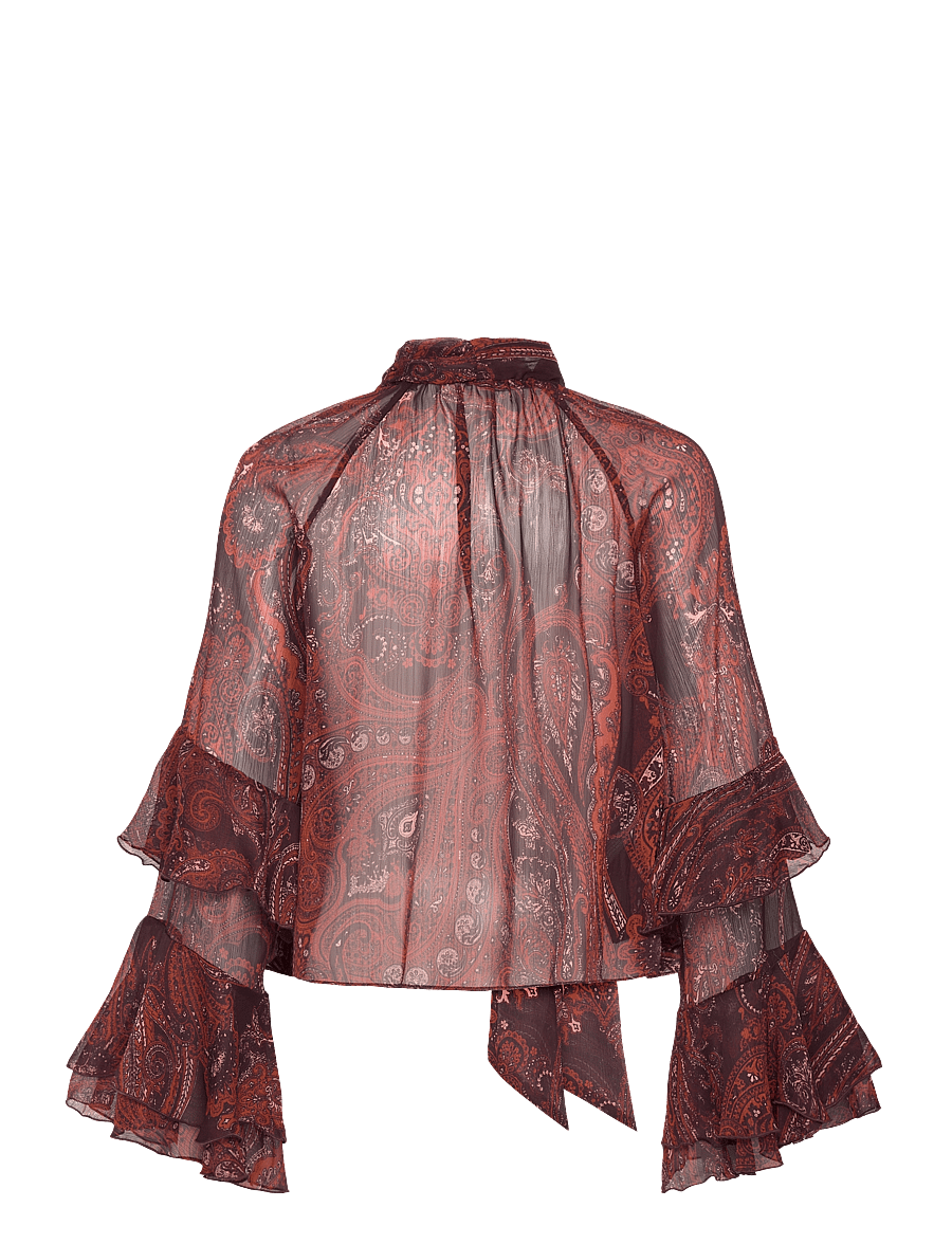 Mango - Paisley print blouse - langærmede bluser - rust - copper - 2