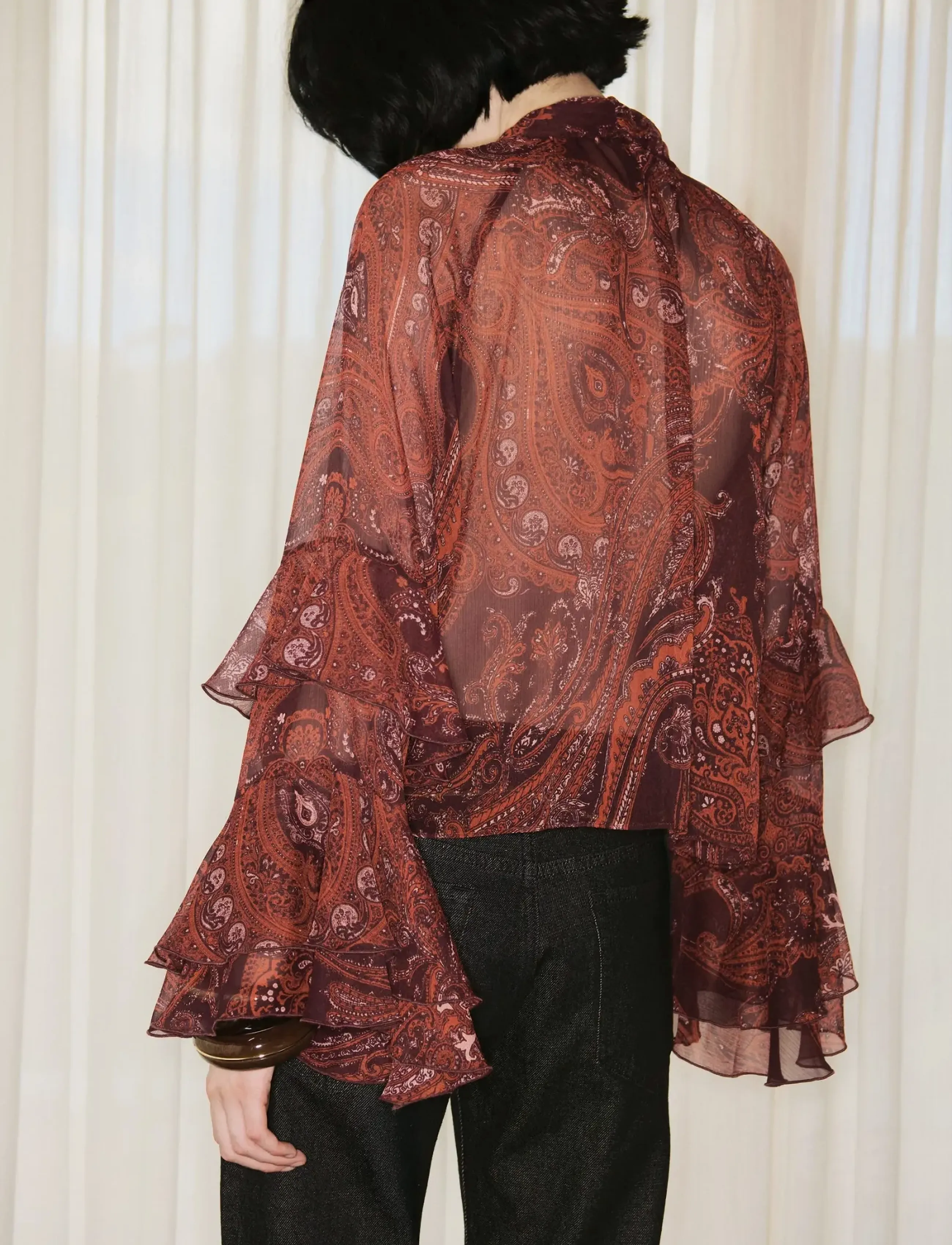 Mango - Paisley print blouse - langärmlige blusen - rust - copper - 3