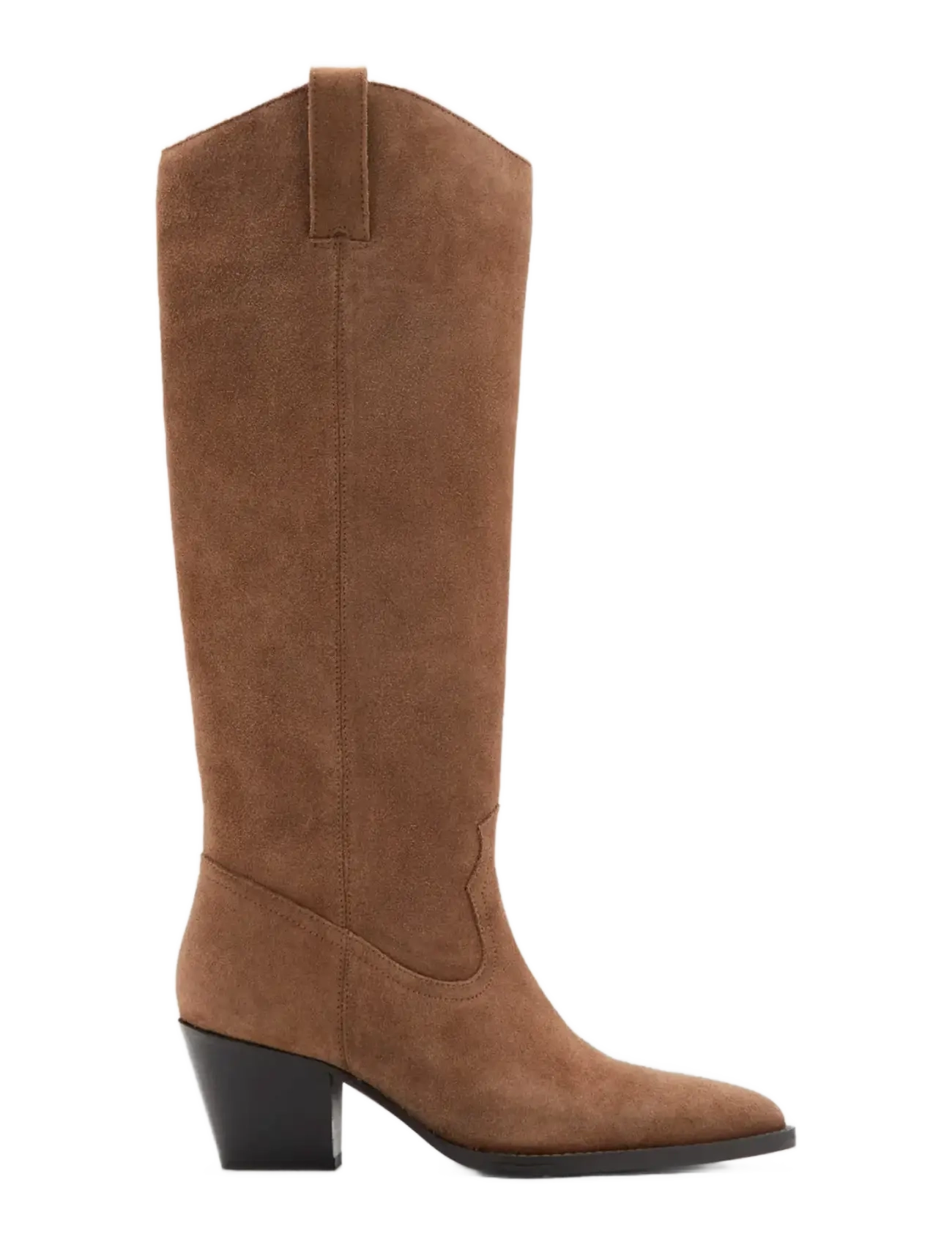 Mango Heeled leather boots - Stövlar - MEDIUM BROWN / brown