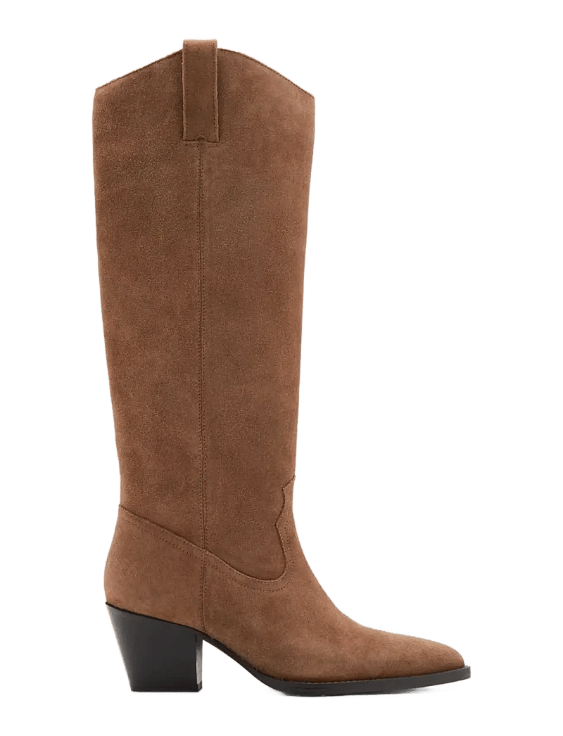 Mango - Heeled leather boots - knee high boots - medium brown - 1