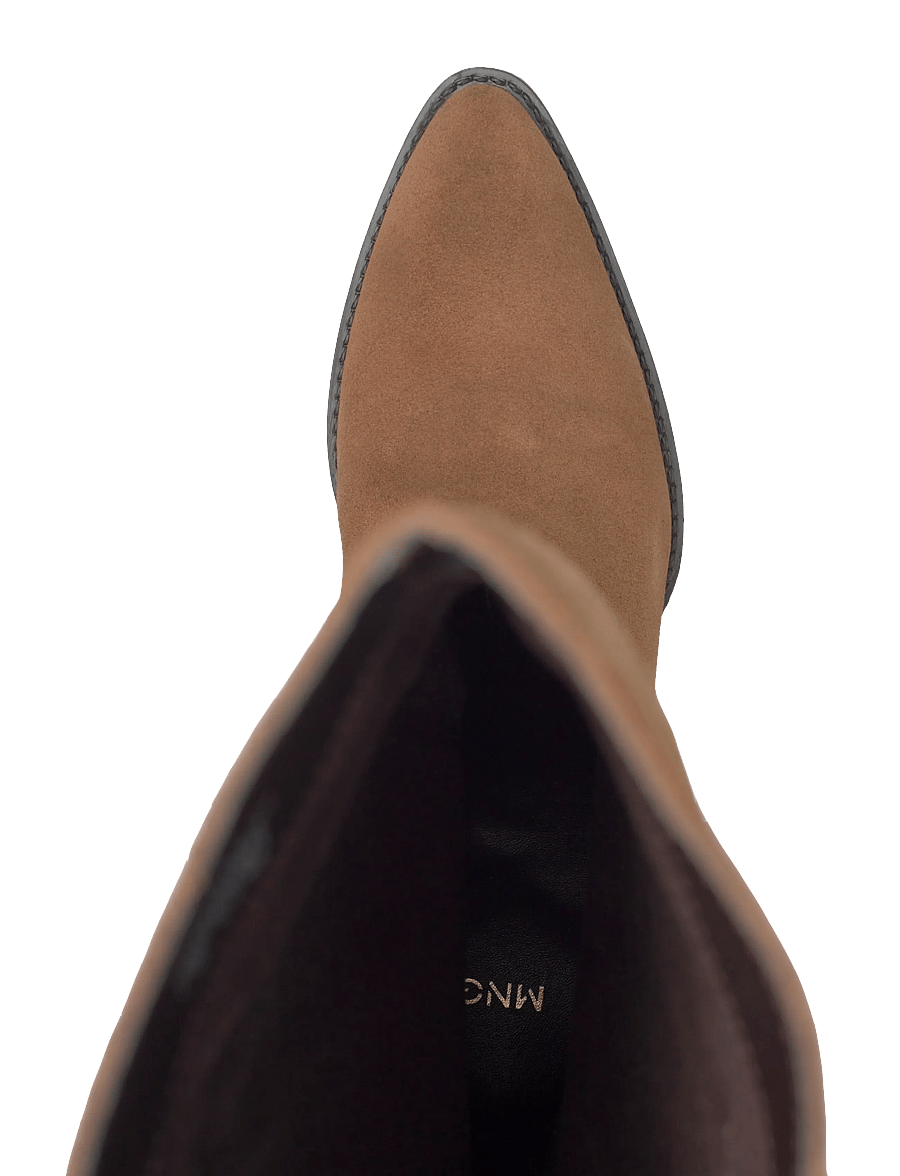 Mango - Heeled leather boots - knähöga stövlar - medium brown - 4