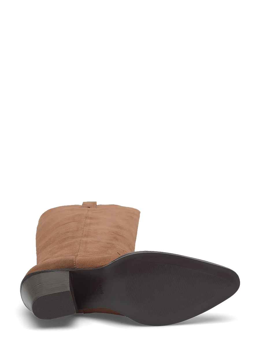 Mango - Heeled leather boots - knähöga stövlar - medium brown - 5