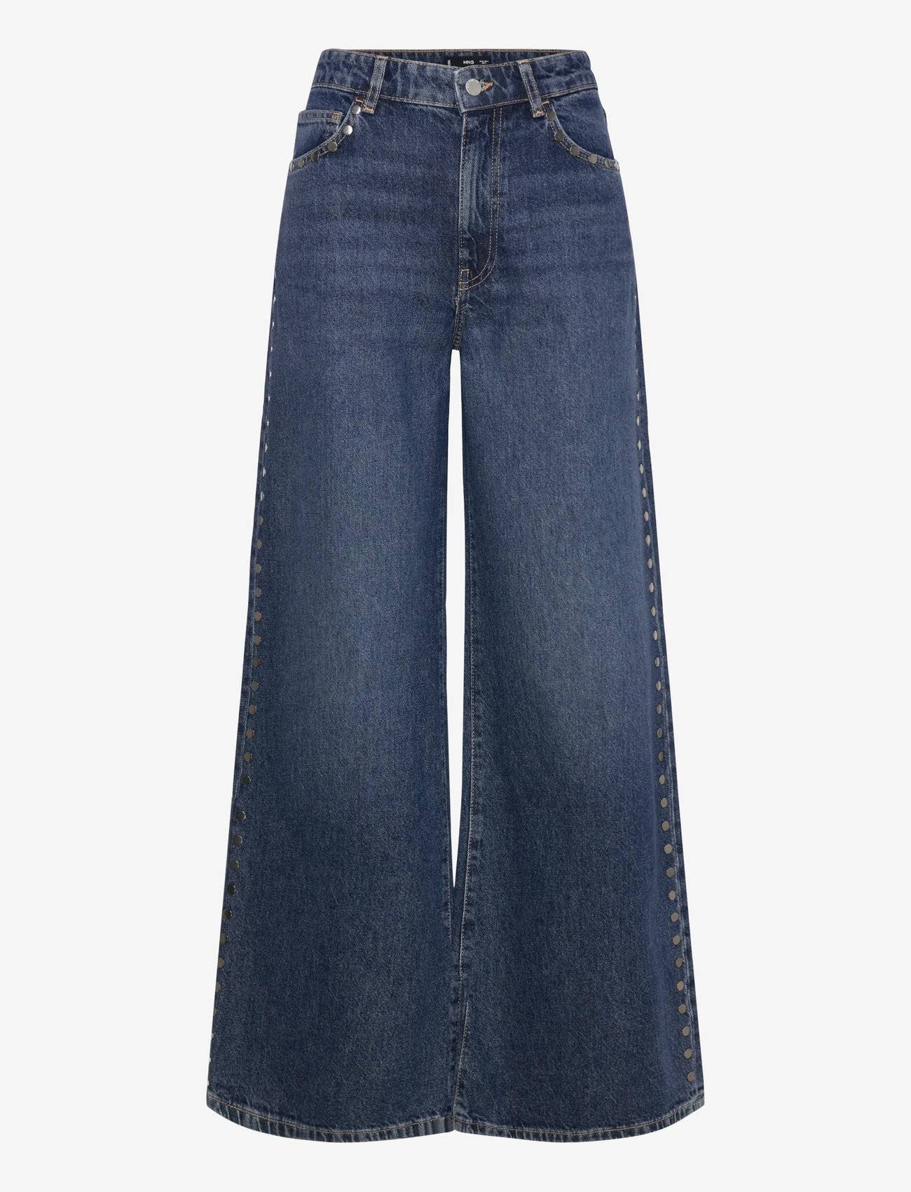 Mango - Wide-leg studded jeans - hosen mit weitem bein - open blue - 0