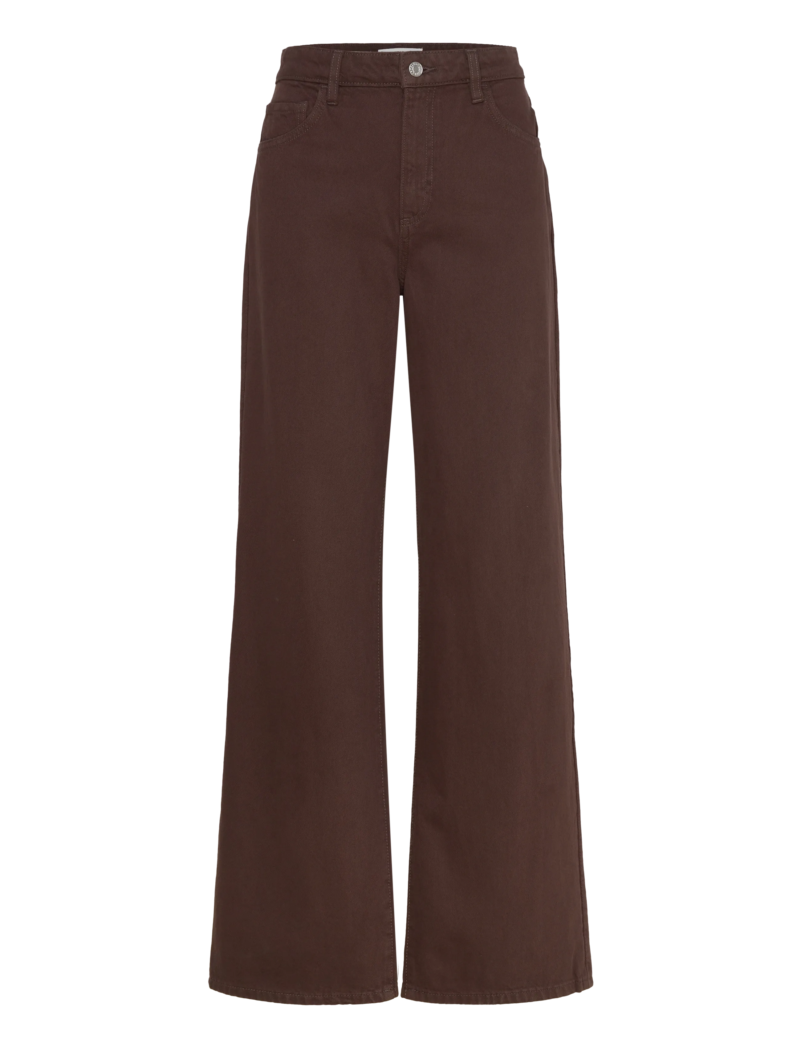 Mango Danila high-waisted wide leg jeans - Vida jeans - DARK BROWN / brown