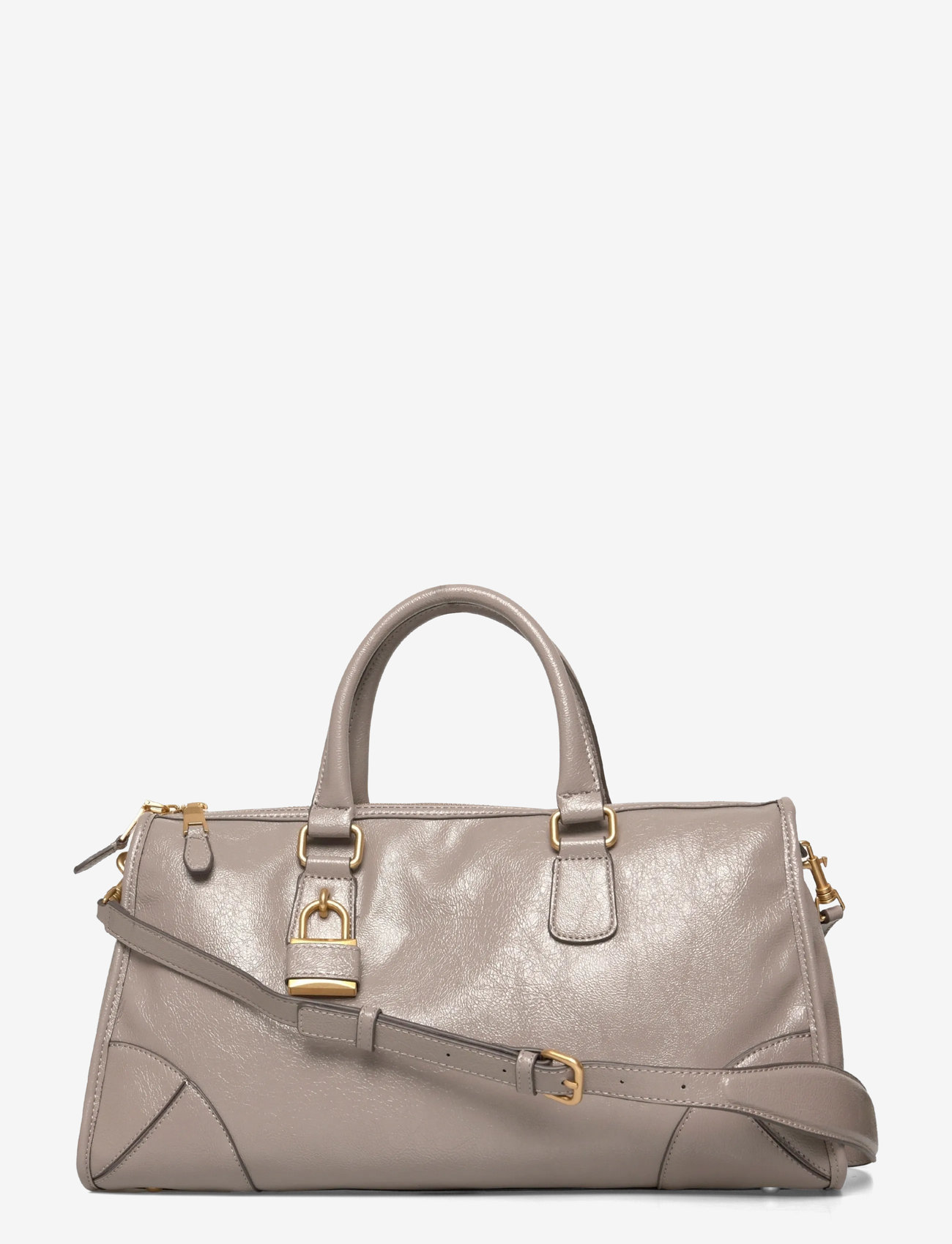 Mango - Shiny handbag with handles - speciella tillfällen - grey - 0