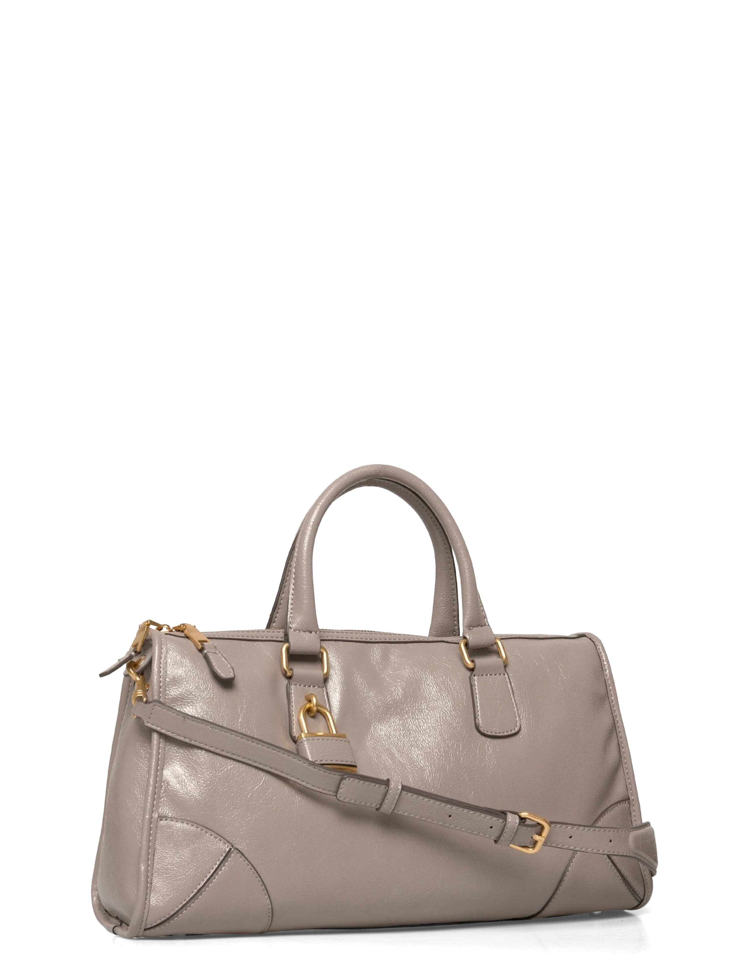Mango - Shiny handbag with handles - födelsedagspresenter - grey - 3
