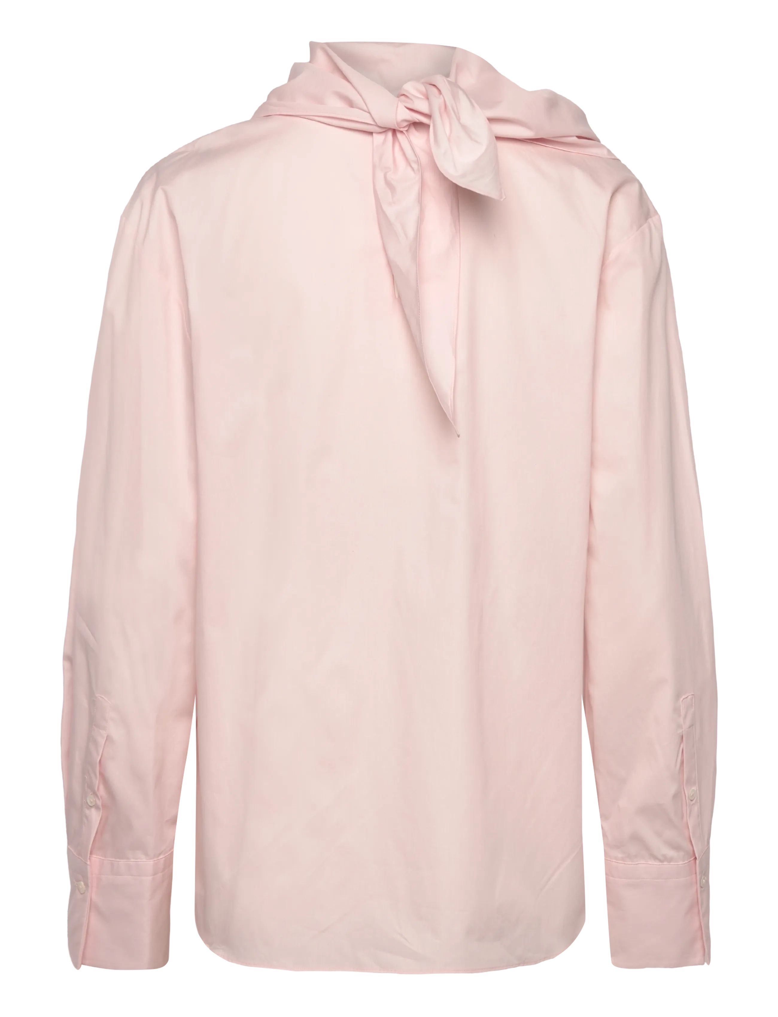 Mango - Poplin blouse with handkerchief - long-sleeved shirts - lt-pastel pink - 2