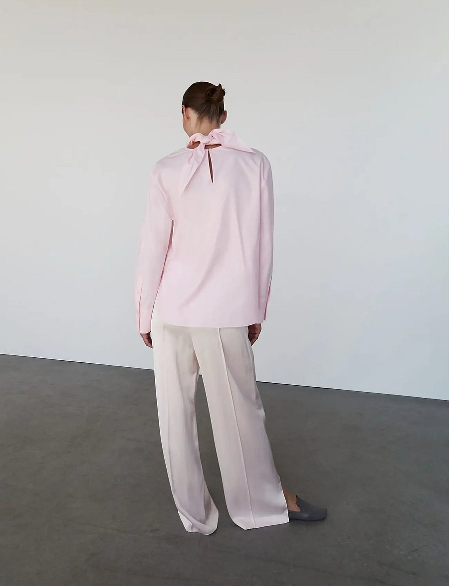 Mango - Poplin blouse with handkerchief - langærmede skjorter - lt-pastel pink - 3