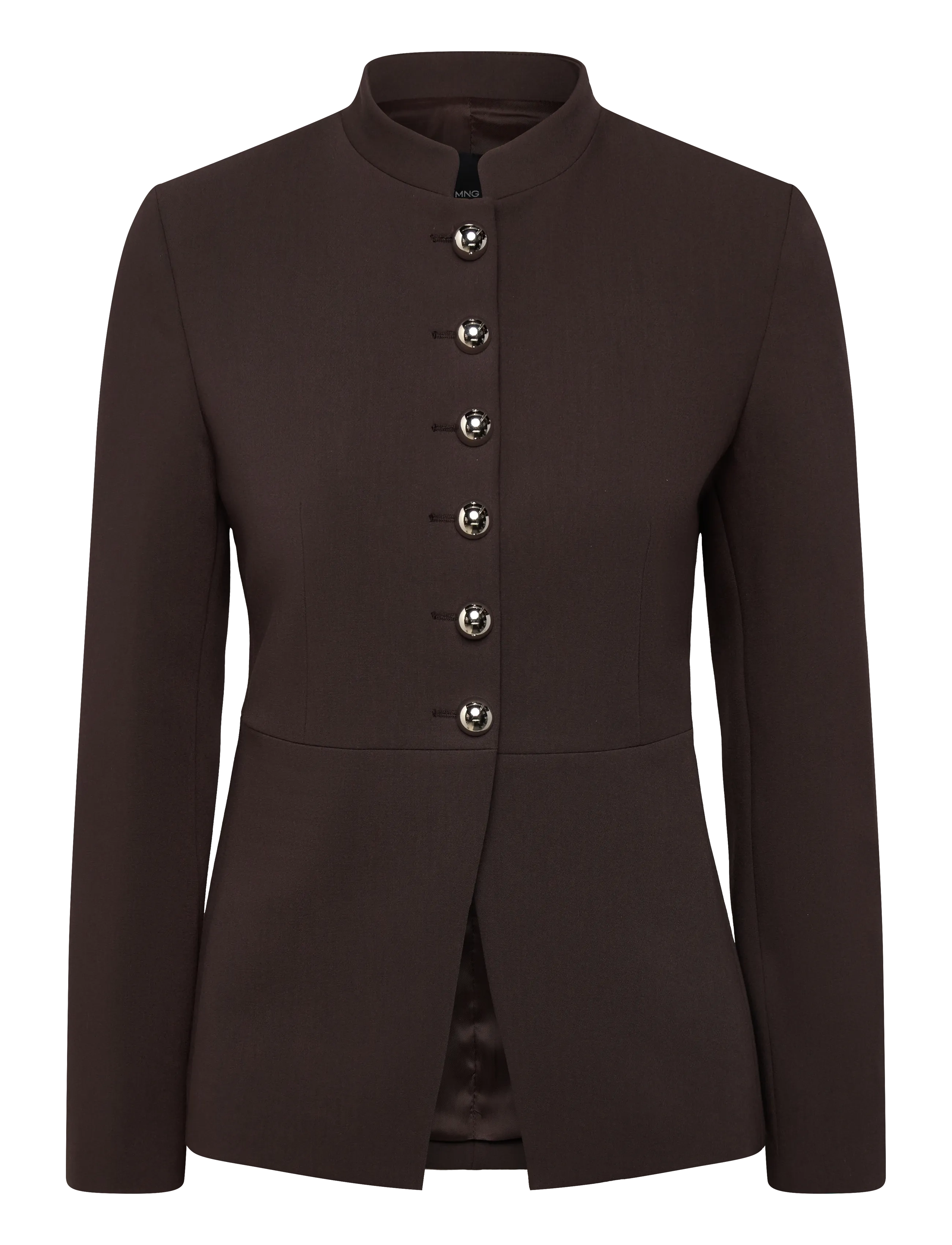 Mango Jacket with jewel-button strip collar - Tøj - BROWN / brown