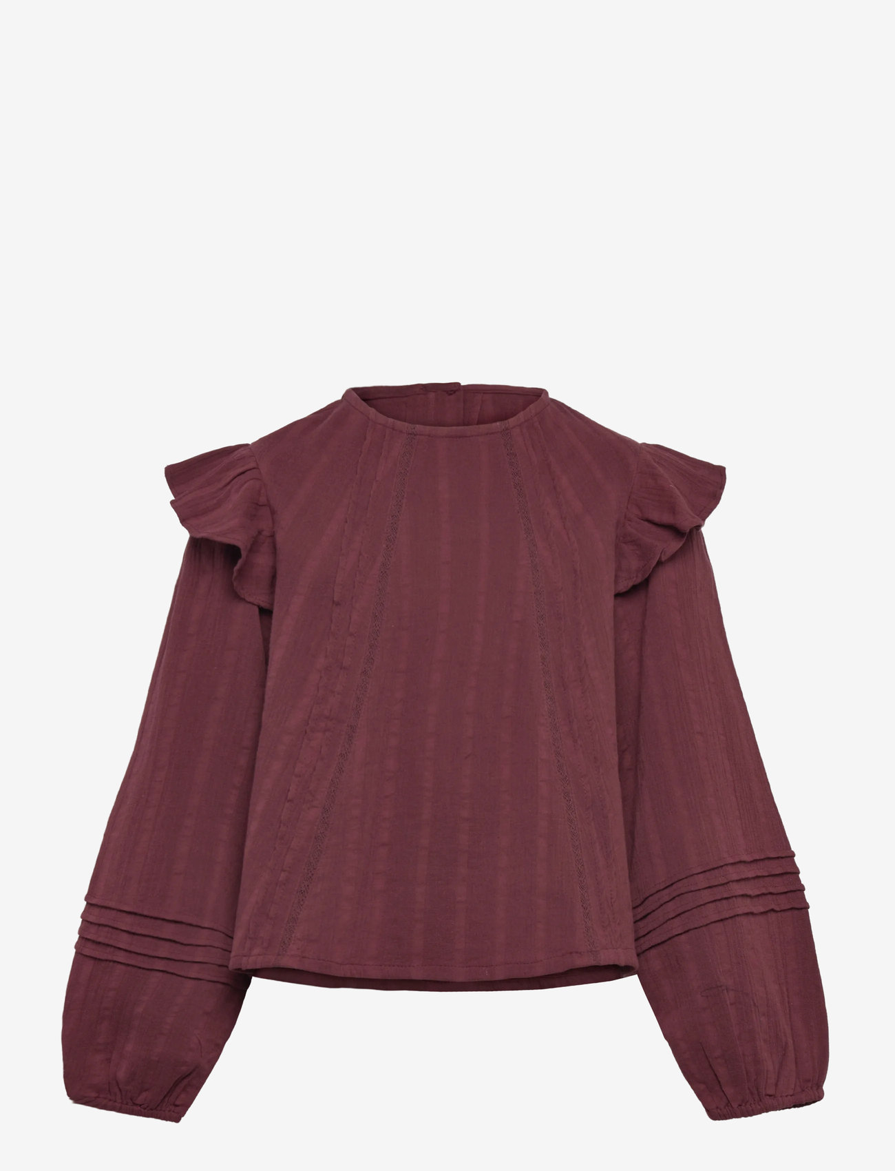 Mango - Blouse with pleat detail - lägsta priserna - dark red - 0