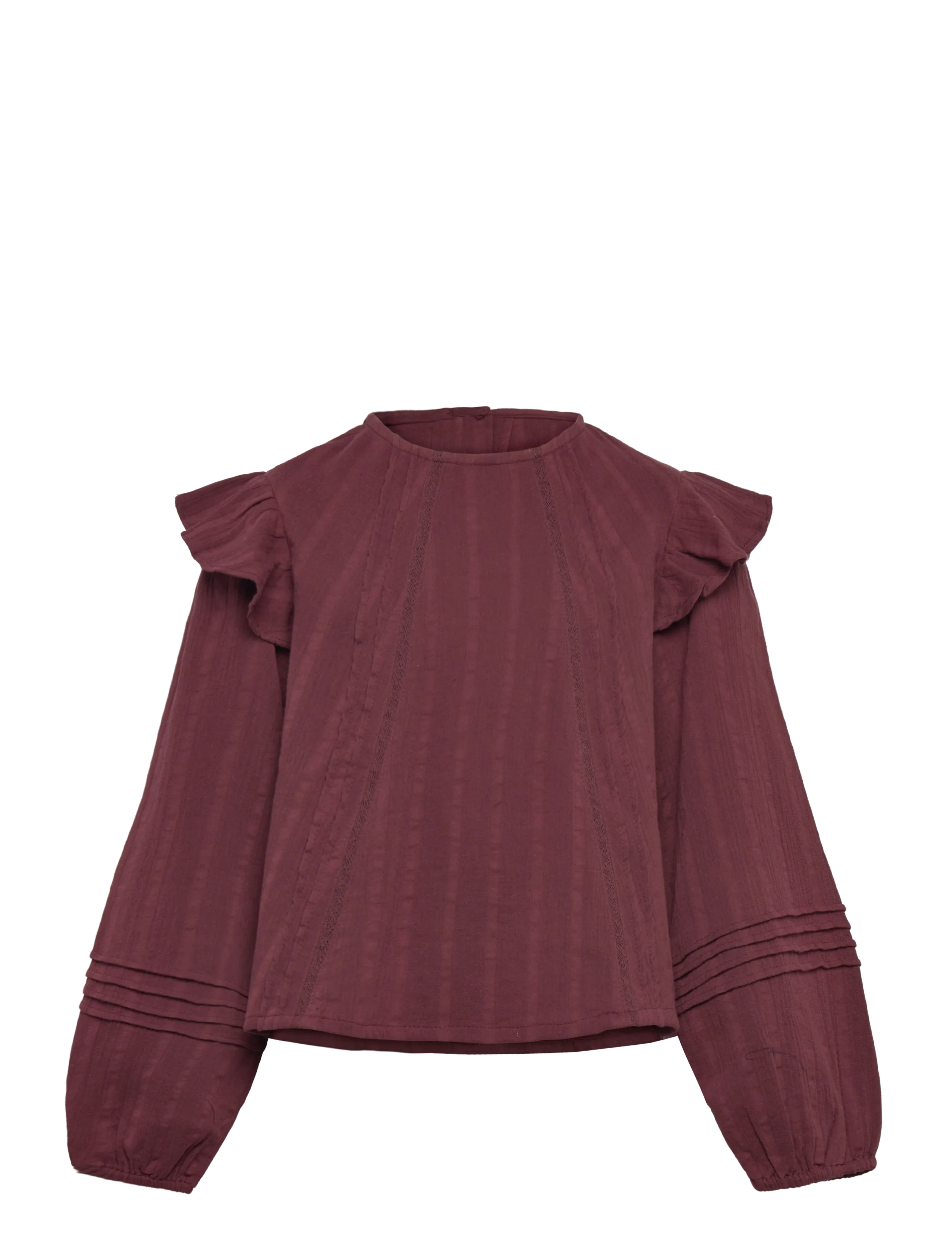 Blouse with pleat detail - DARK RED