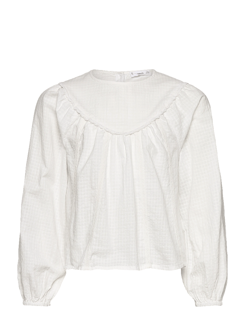 Mango - Blouse with lace trim details - blusen & tuniken - white - 1