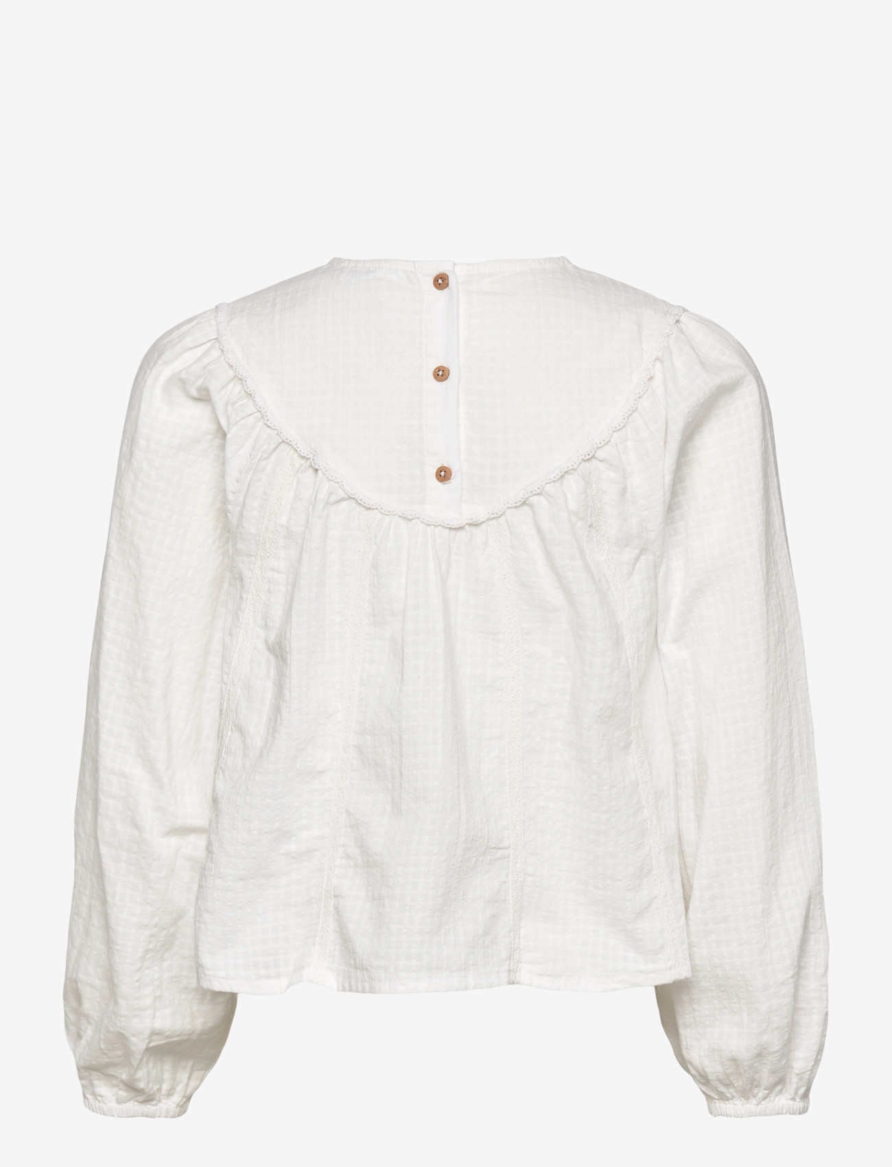Mango - Blouse with lace trim details - laveste priser - white - 1